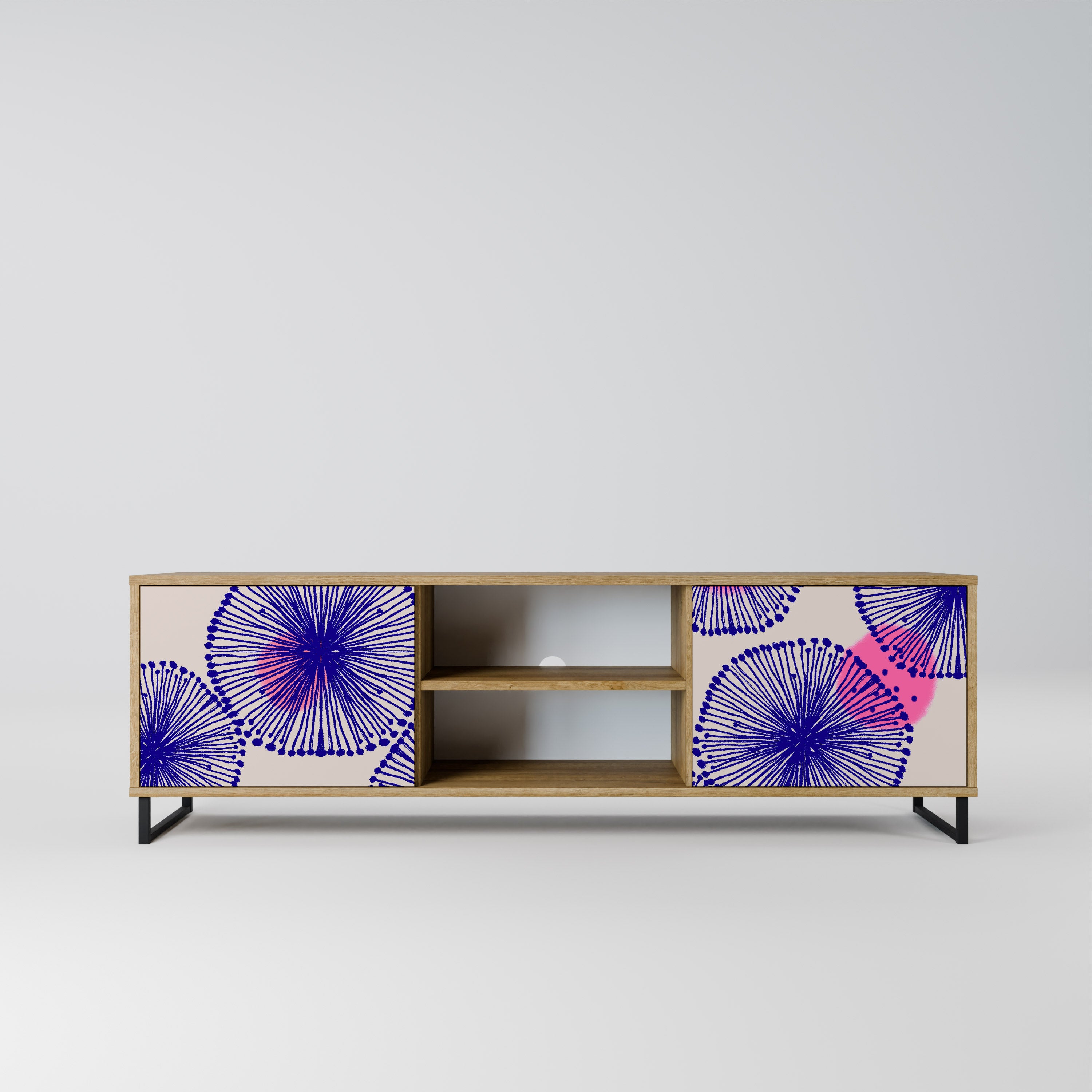 MAGIC NATURE 2-Door TV Stand in Oak Effect