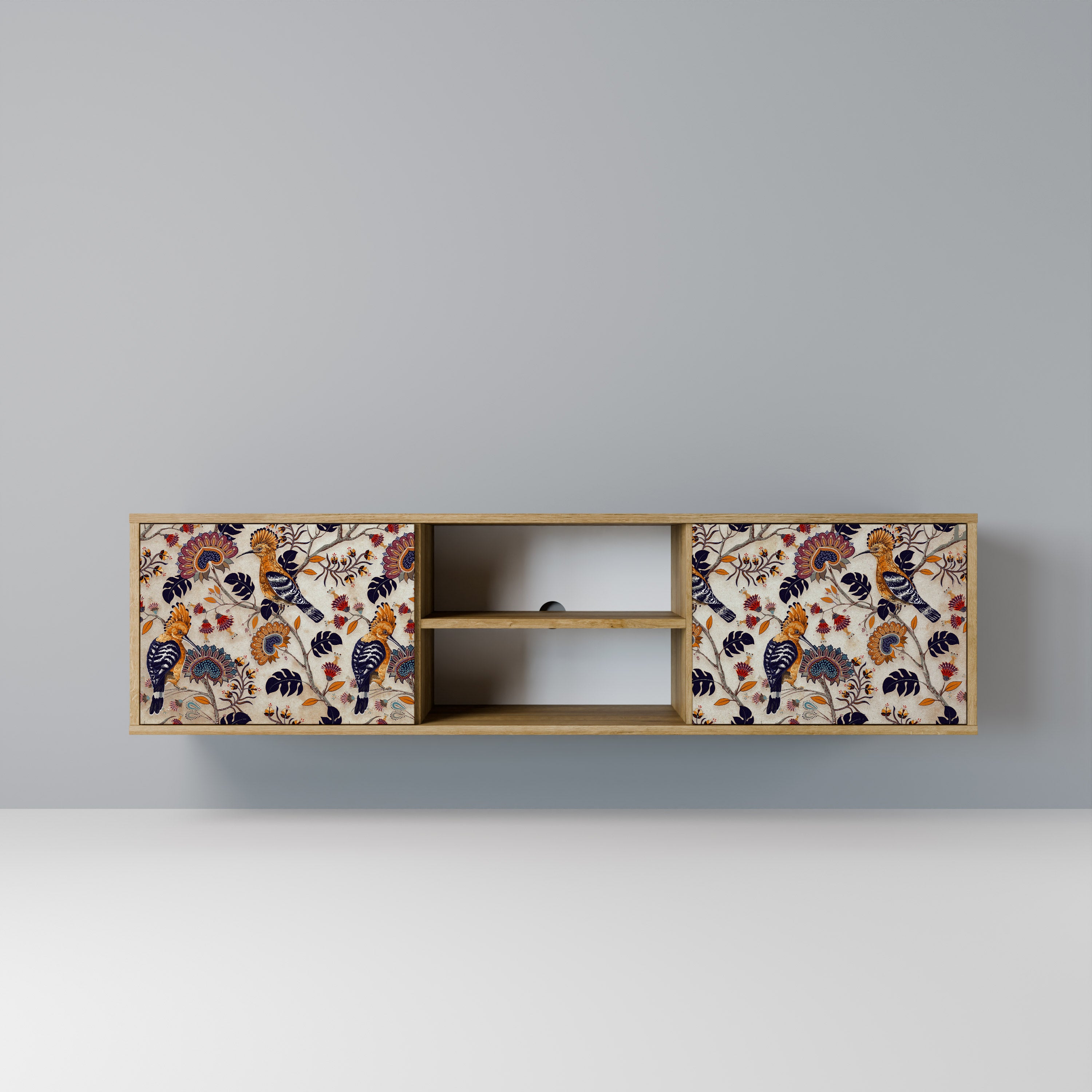 Mueble de TV de 2 puertas EMINENT HOOPOE con efecto roble