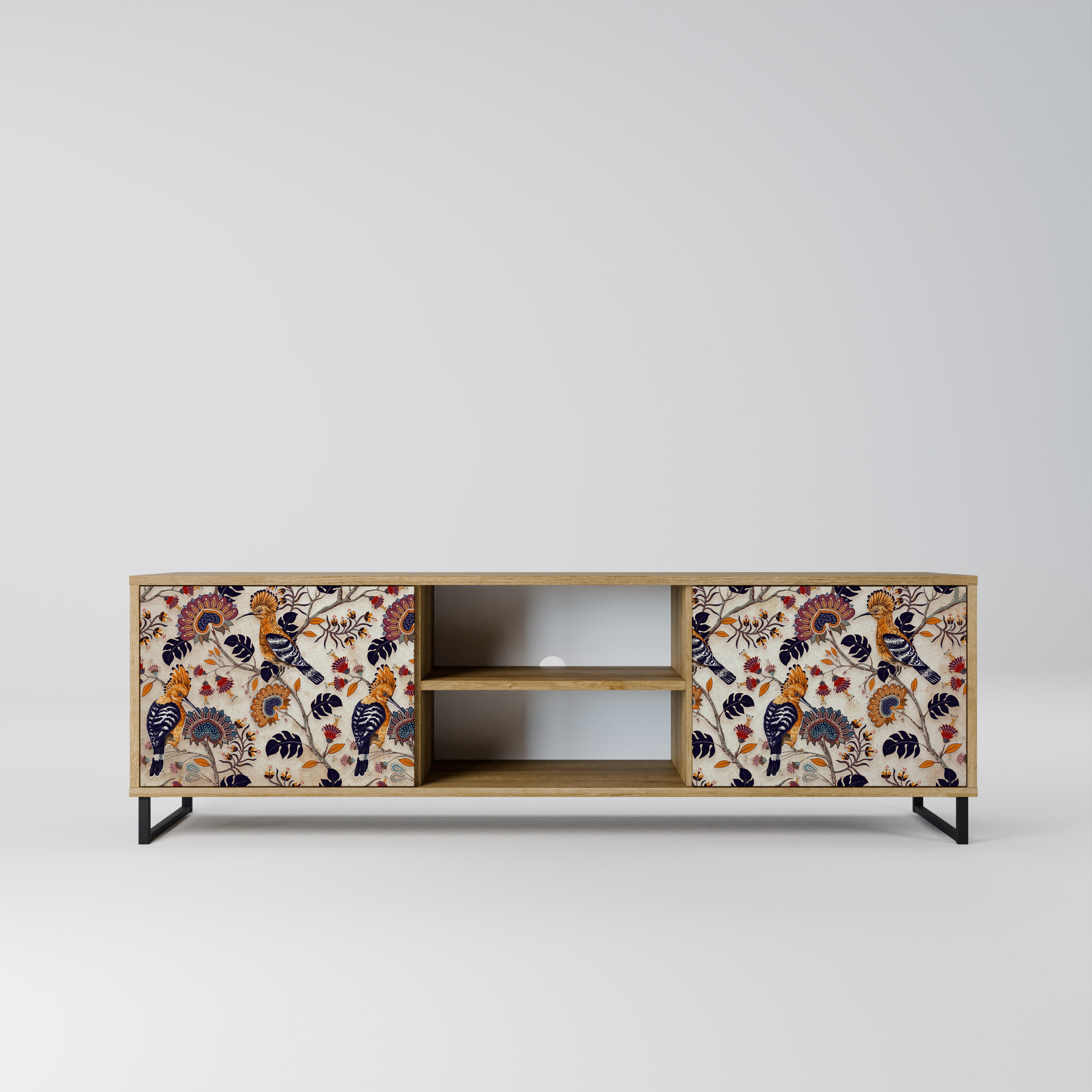 Mueble de TV de 2 puertas EMINENT HOOPOE con efecto roble