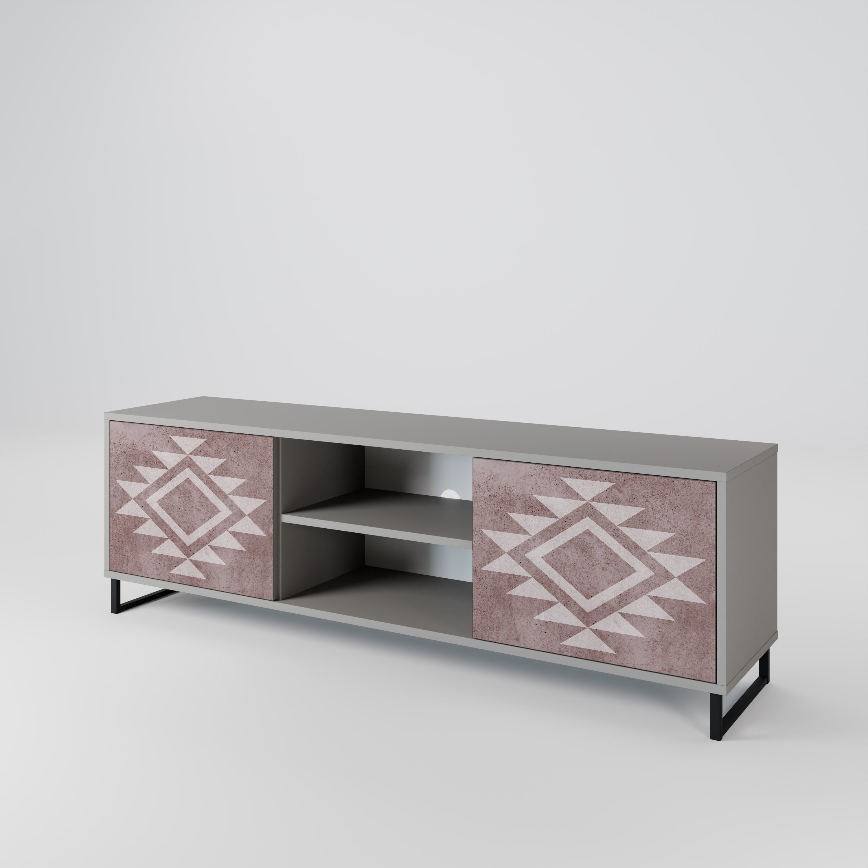 Mueble de TV MARVEL MOSAIC de 2 puertas en acabado gris