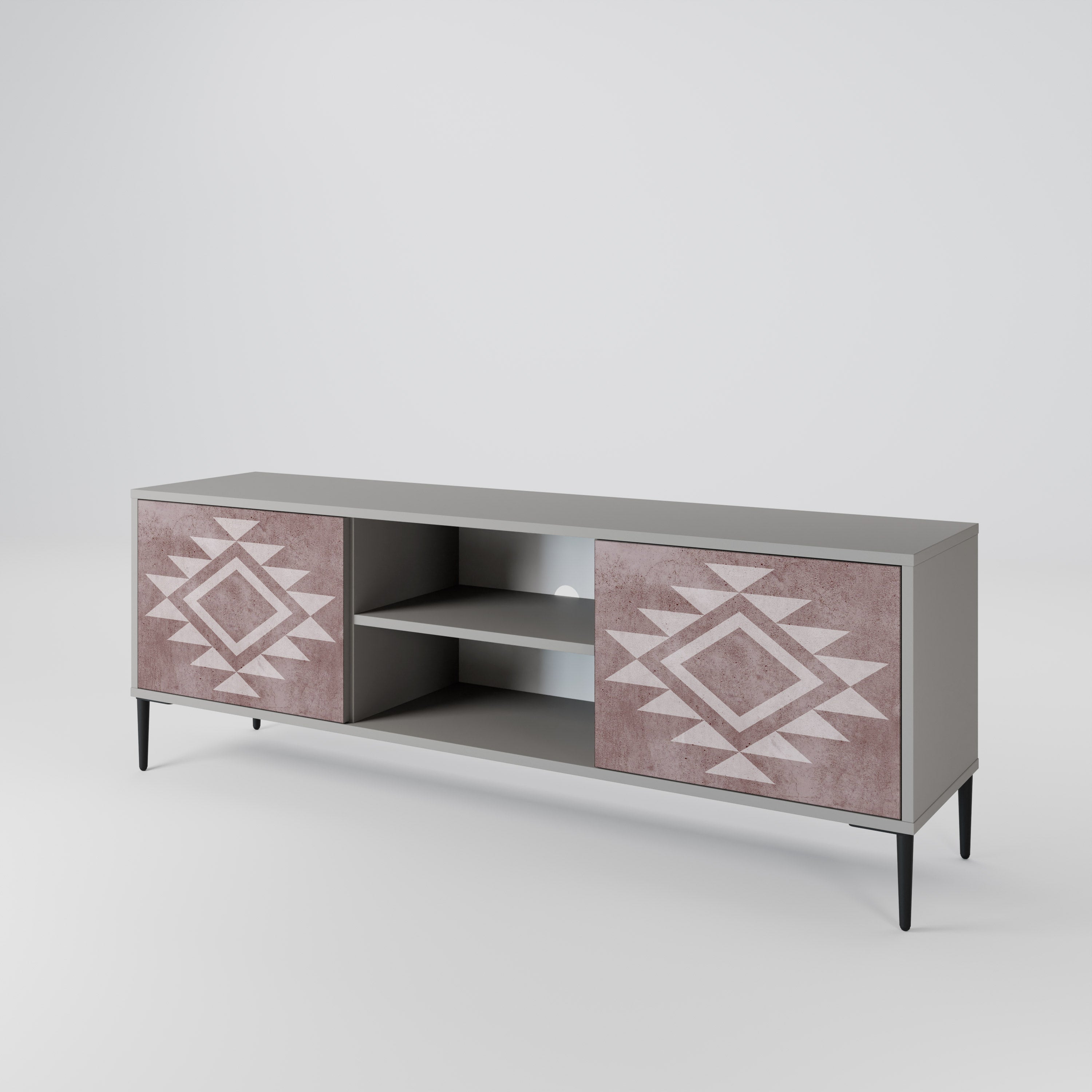 Mueble de TV MARVEL MOSAIC de 2 puertas en acabado gris