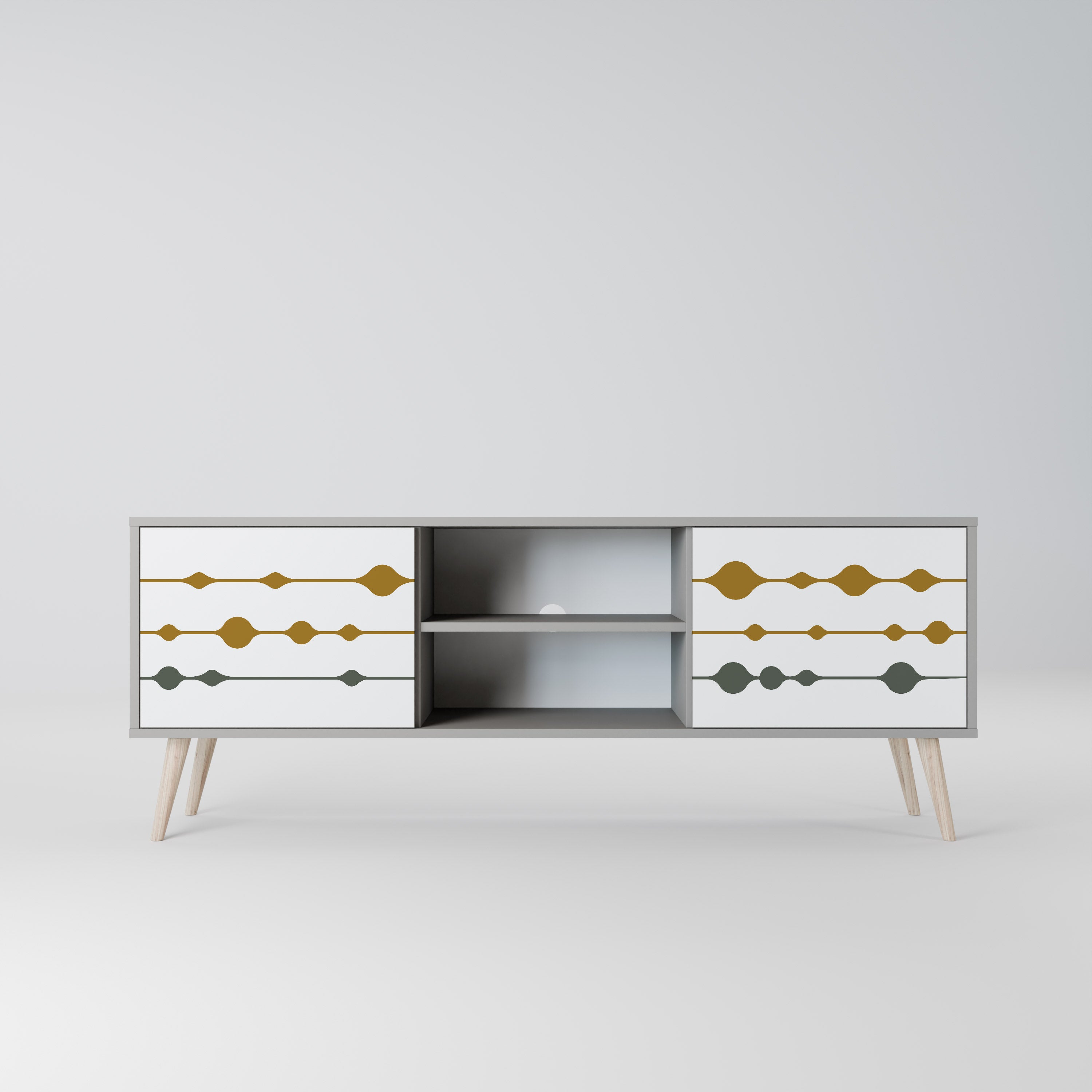 Mueble de TV de 2 puertas VIVID TONE en acabado gris