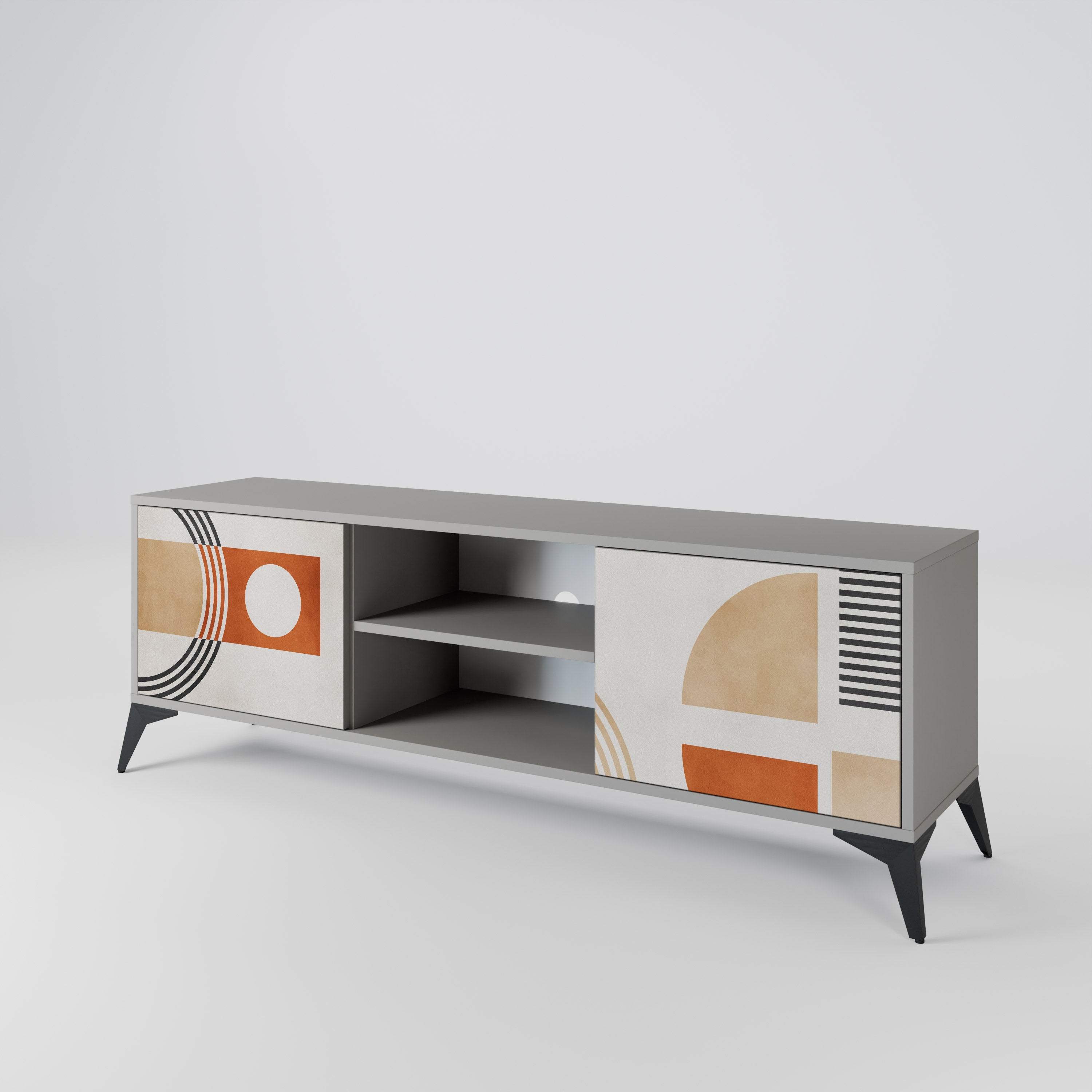 Mueble de TV de 2 puertas SPACE AROUND en acabado gris