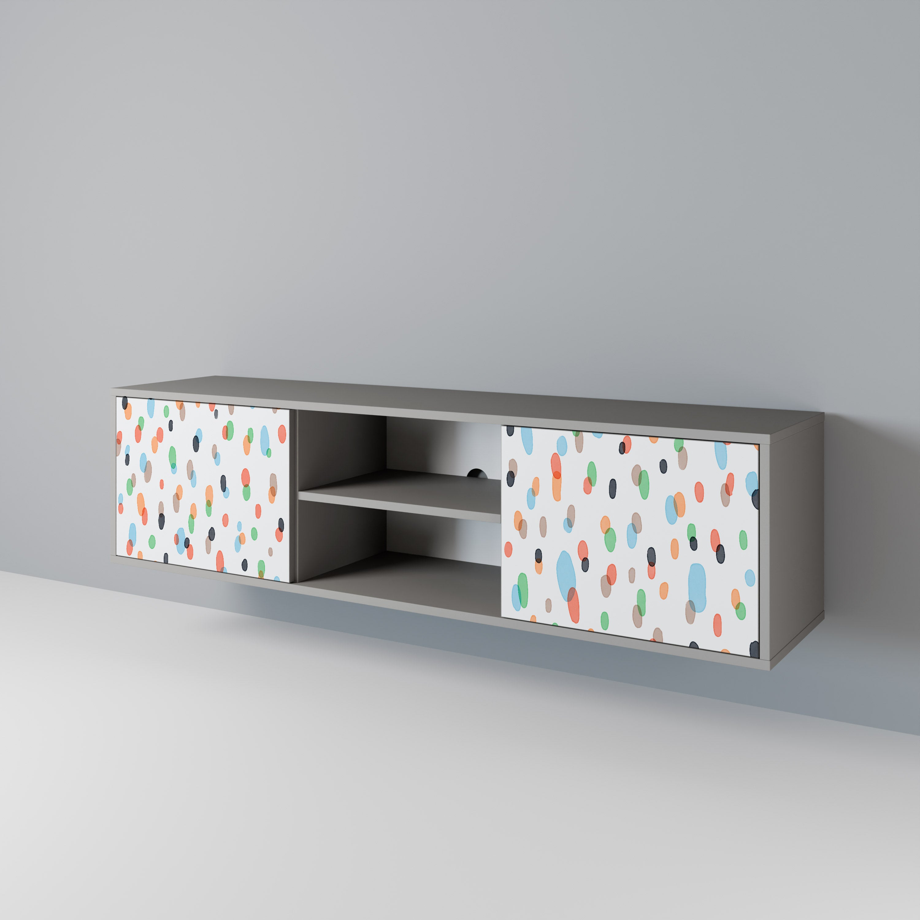 Mueble de TV de 2 puertas ENERGETIC SPOTS en acabado gris