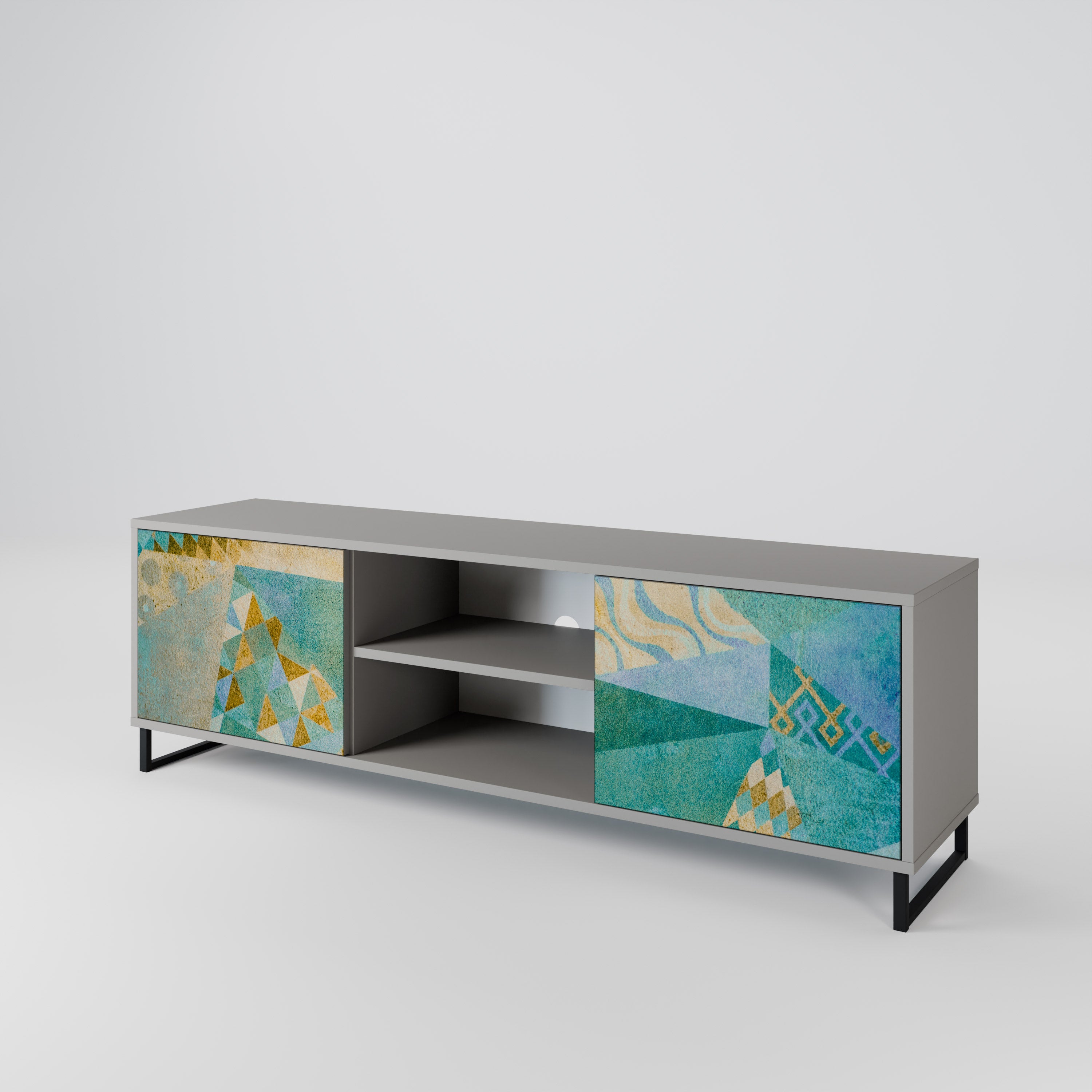 SPECTRUM SPLENDOR 2-Door TV Stand in Grey Finish