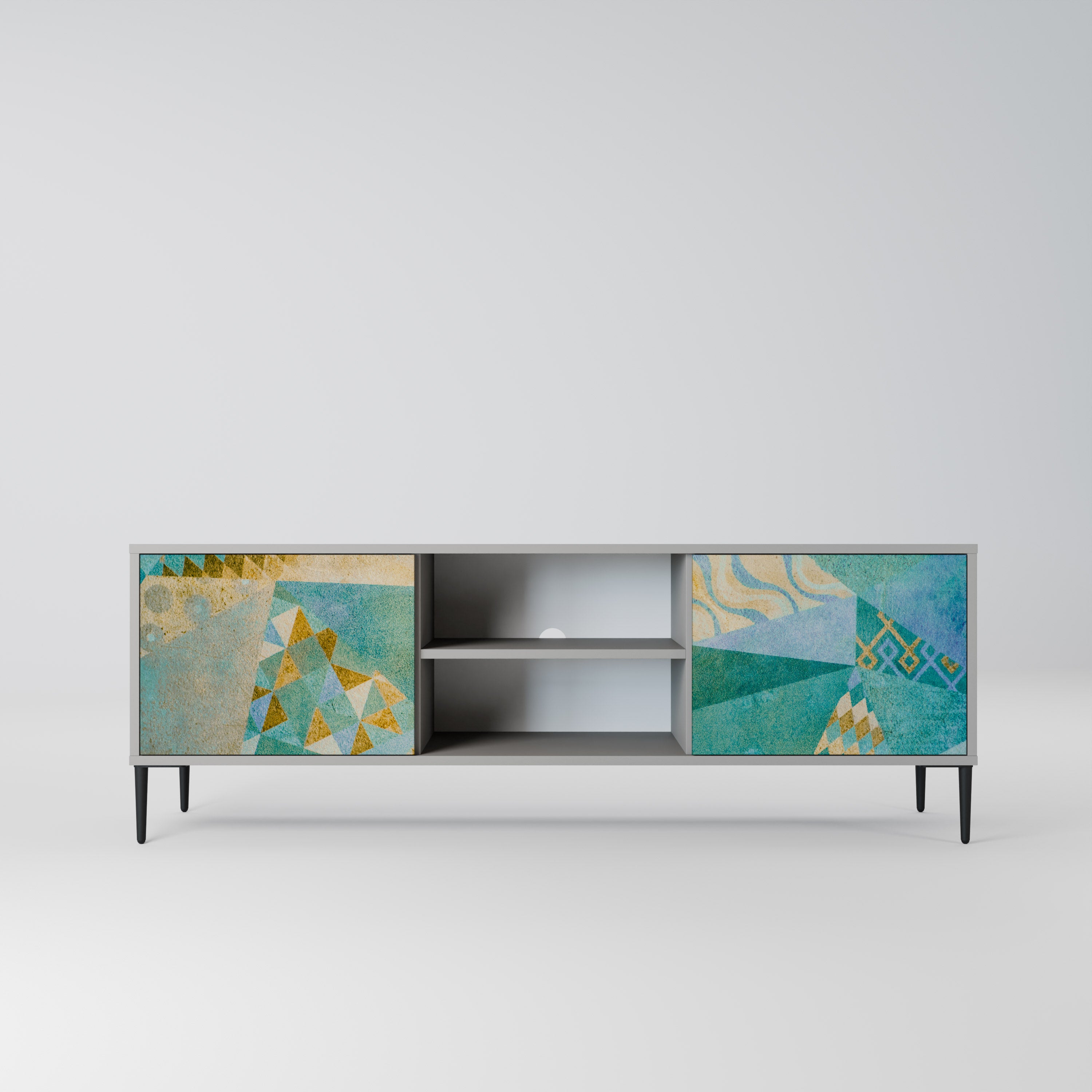 SPECTRUM SPLENDOR 2-Door TV Stand in Grey Finish