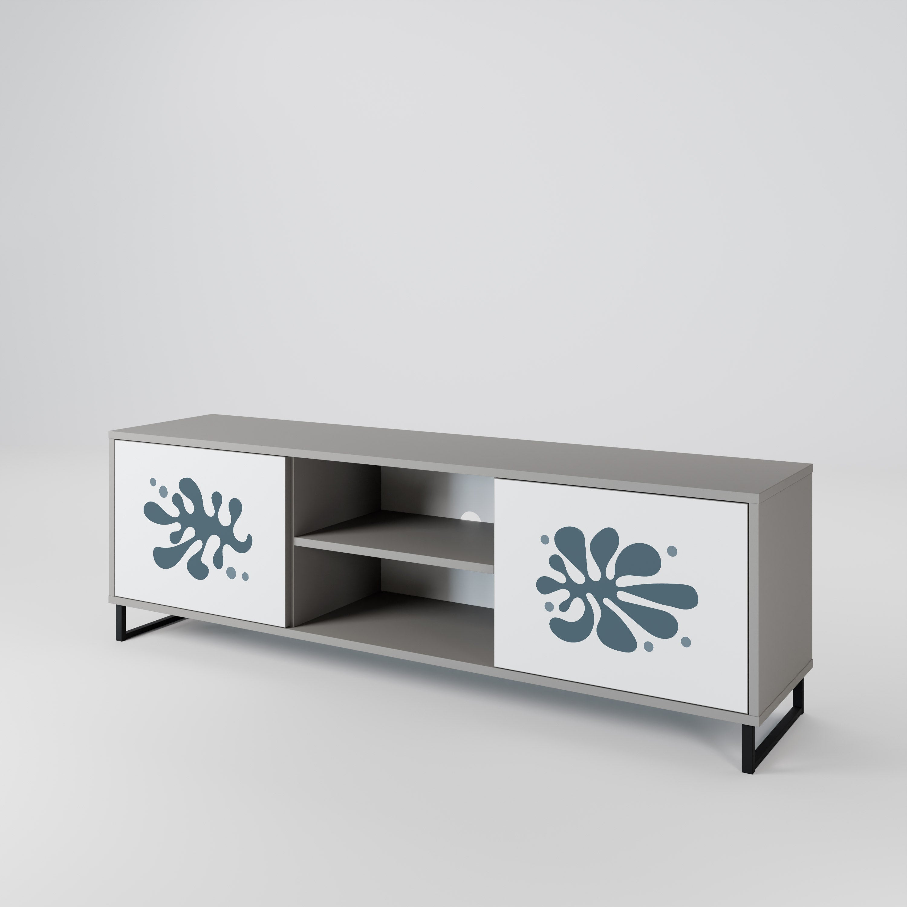 WONDERLAND VEGETATION 2-Door TV Stand in Grey Finish