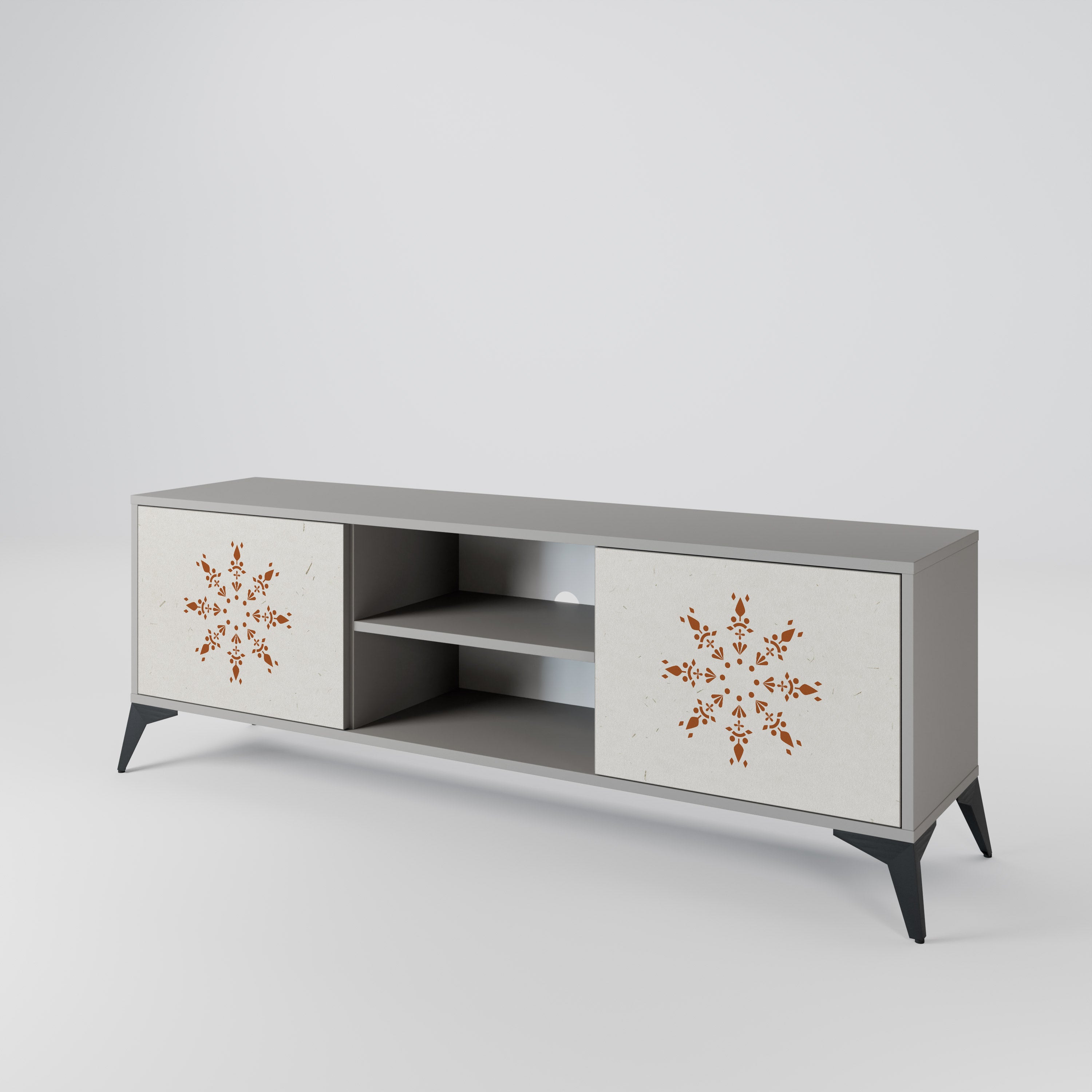 DAILY HARMONY 2-Door TV Stand in Grey Finish