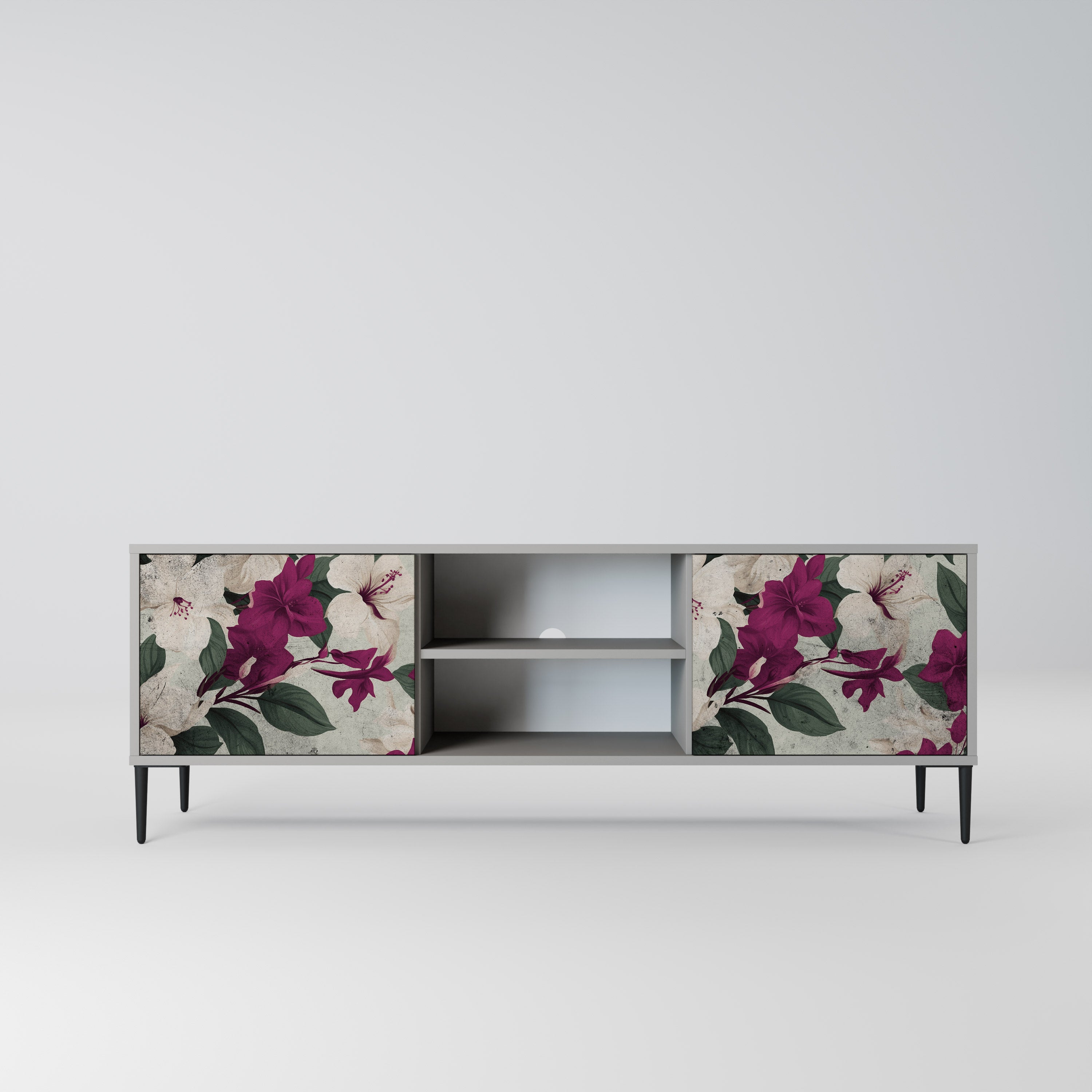 FLOWERET DREAM 2-Door TV Stand in Grey Finish
