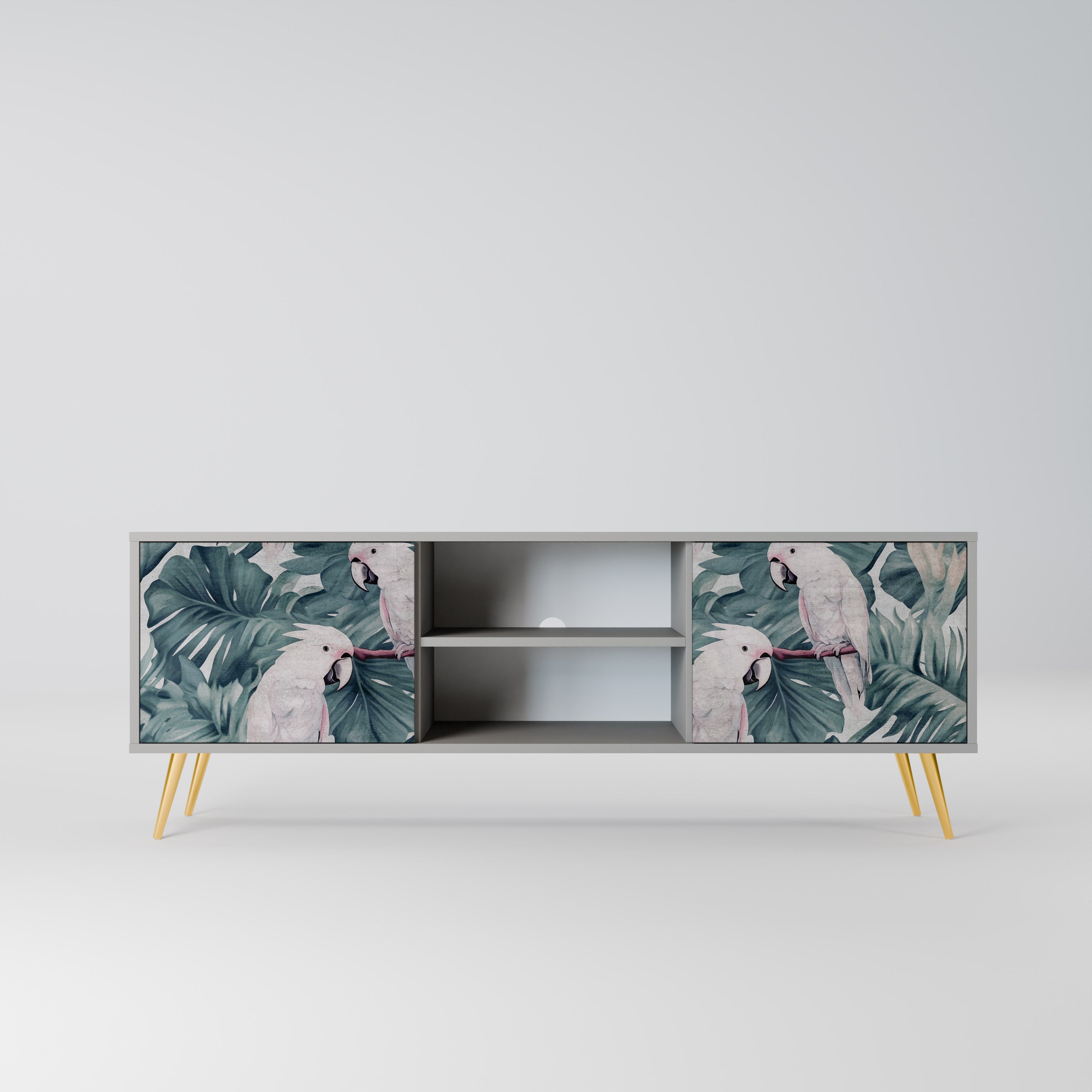 POPINJAY LOOK 2-Door TV Stand in Grey Finish
