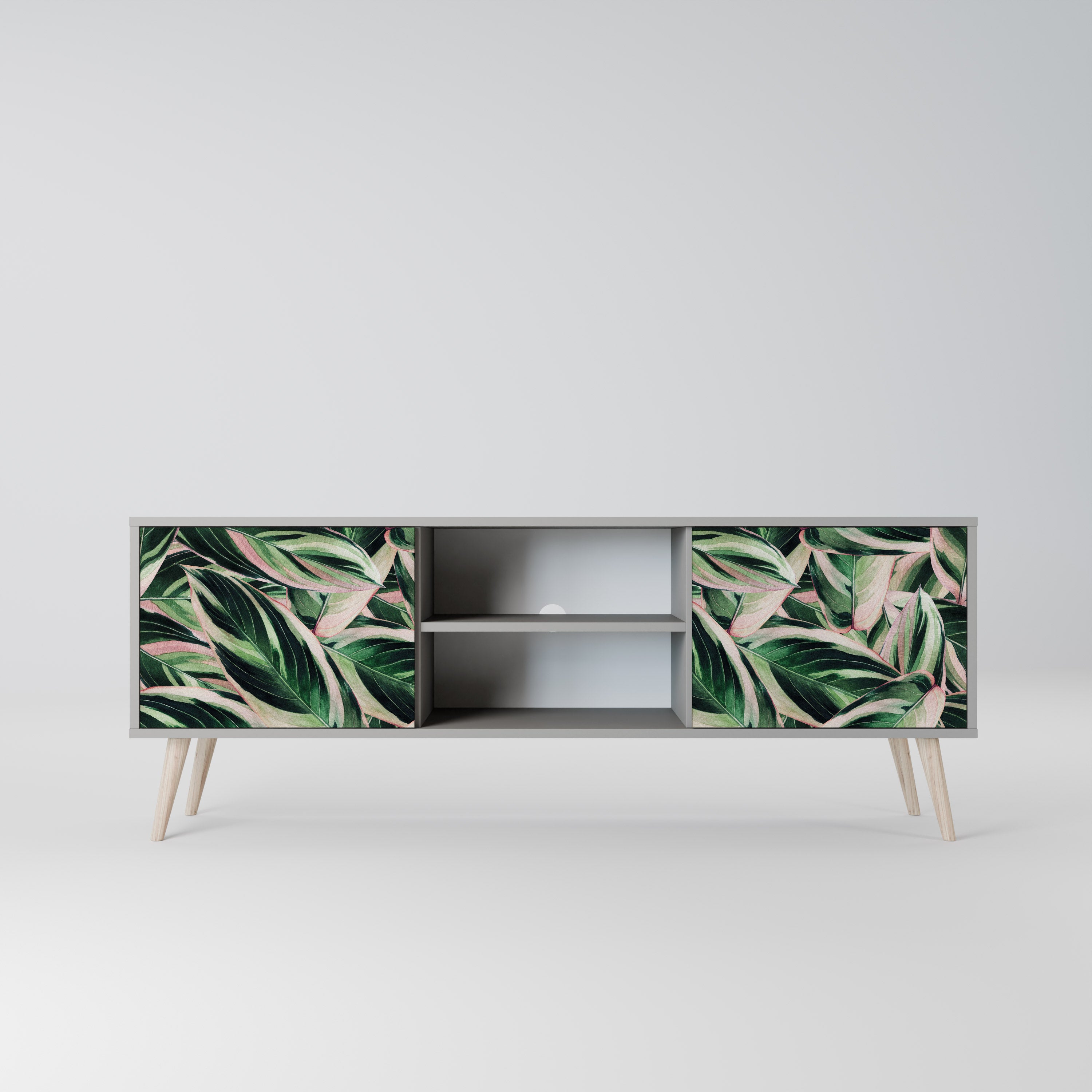 EERIE STROMANTHE 2-Door TV Stand in Grey Finish