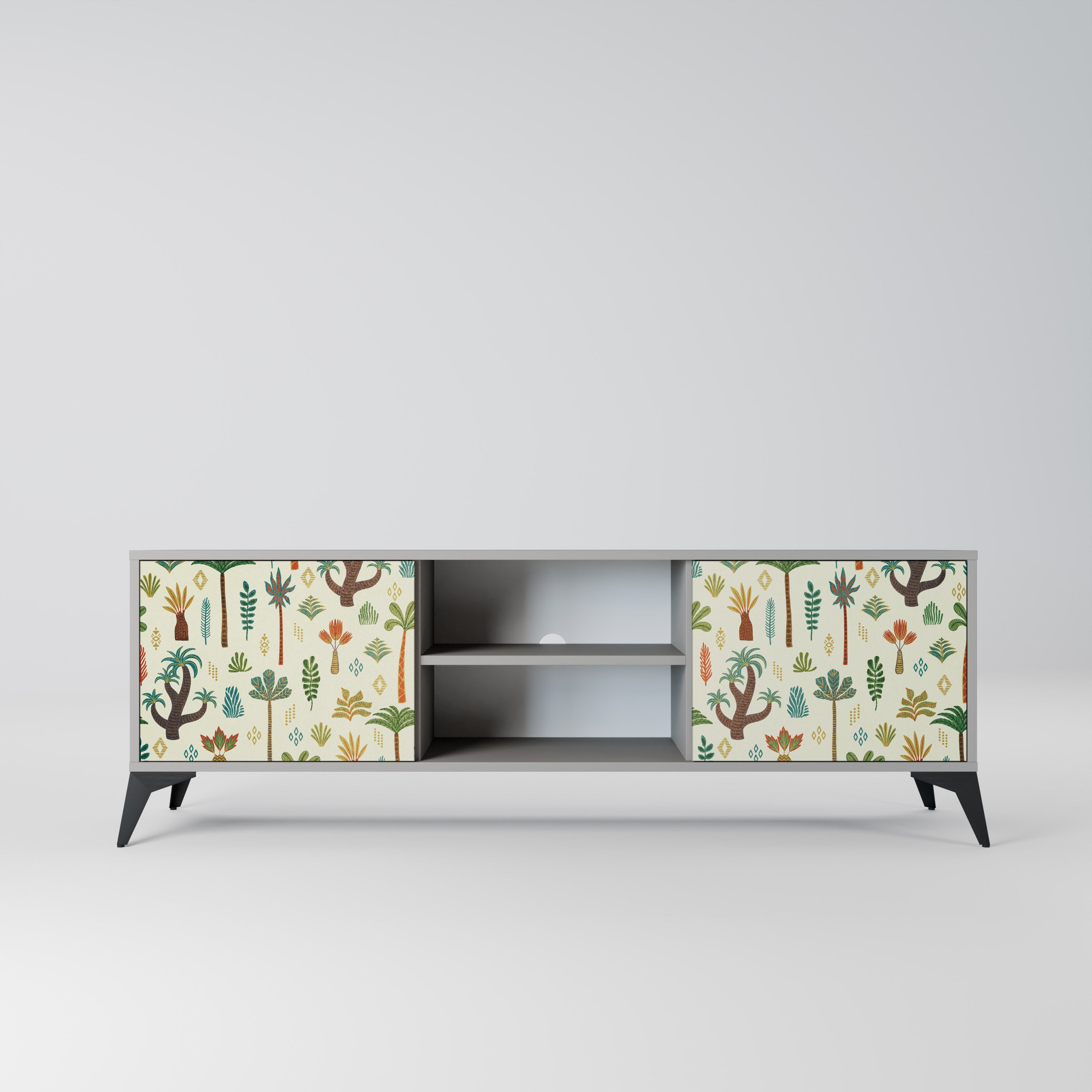 PALM SPRING 2-Door TV Stand in Grey Finish