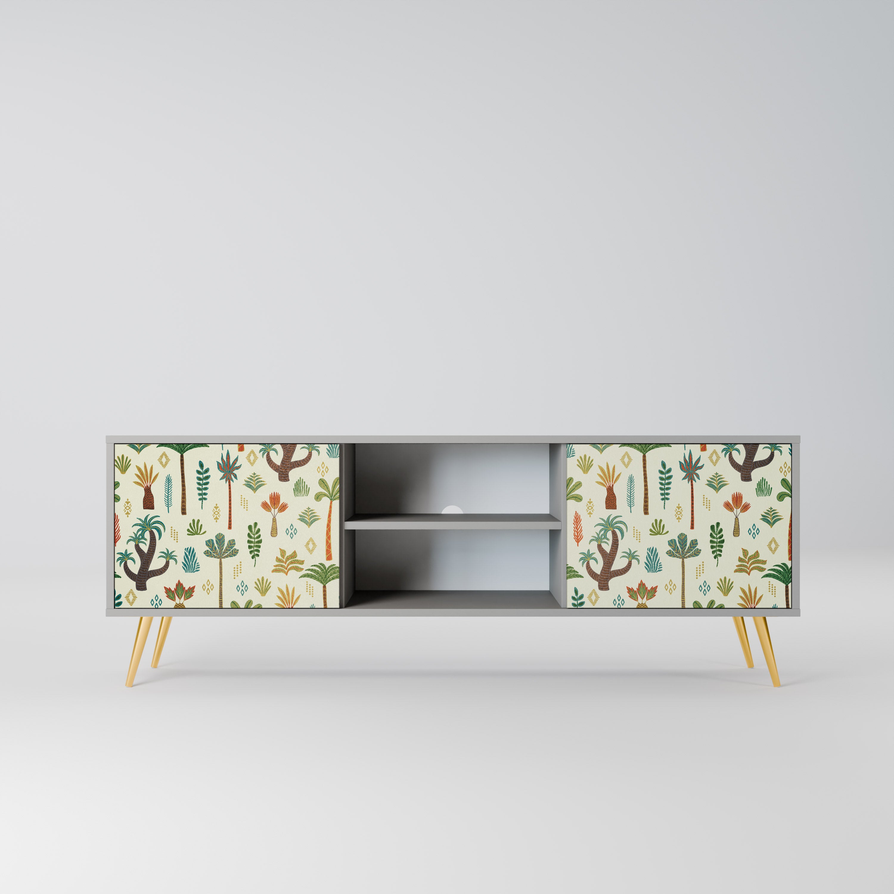 PALM SPRING 2-Door TV Stand in Grey Finish