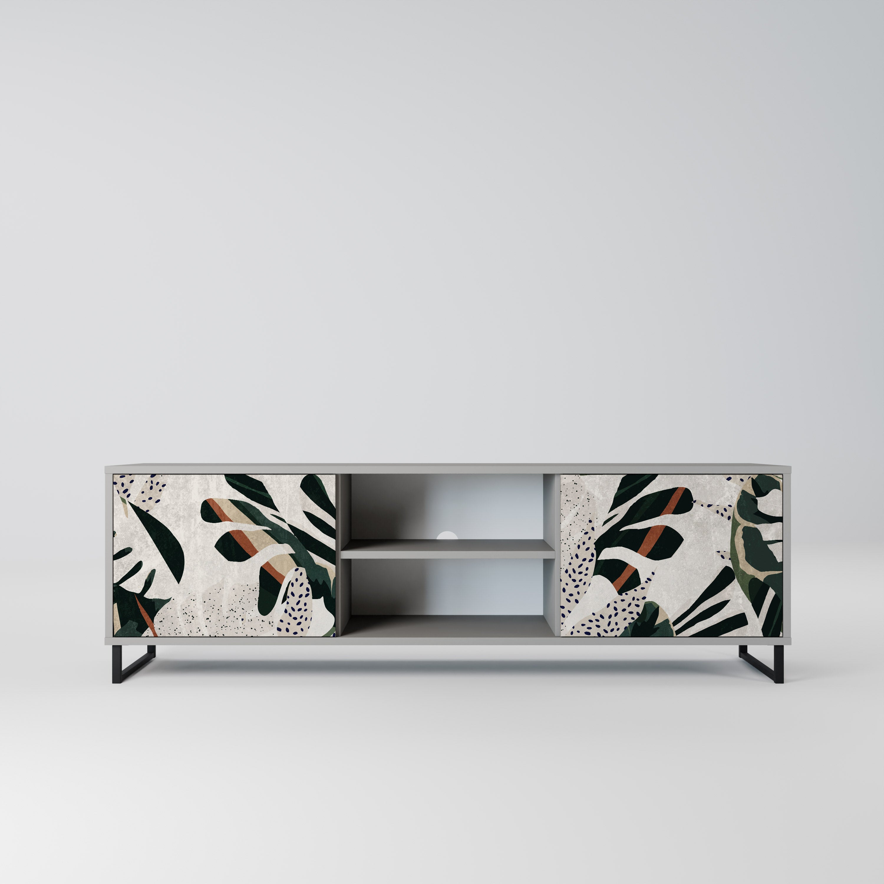 VERDURE FORMATION 2-Door TV Stand in Grey Finish