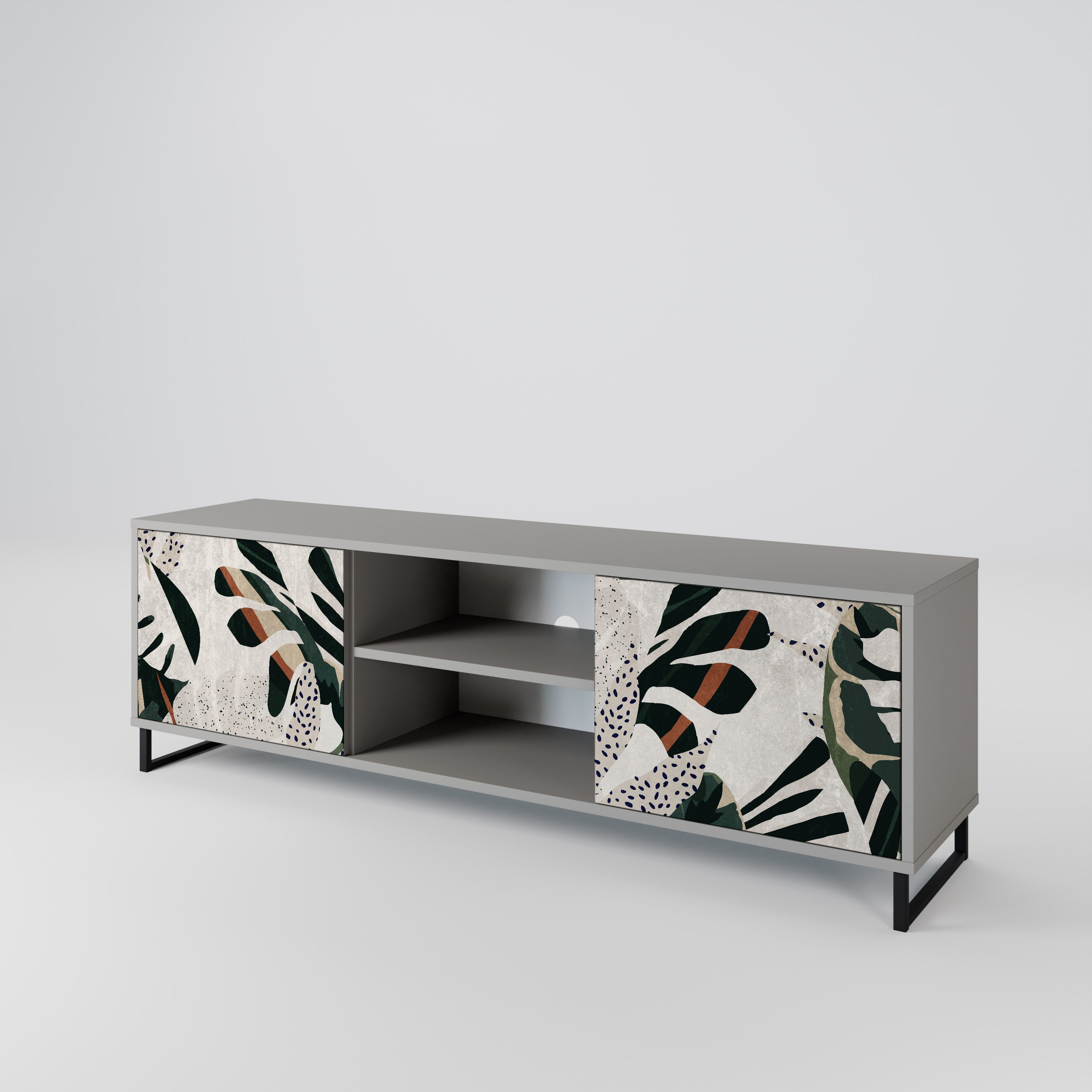 VERDURE FORMATION 2-Door TV Stand in Grey Finish