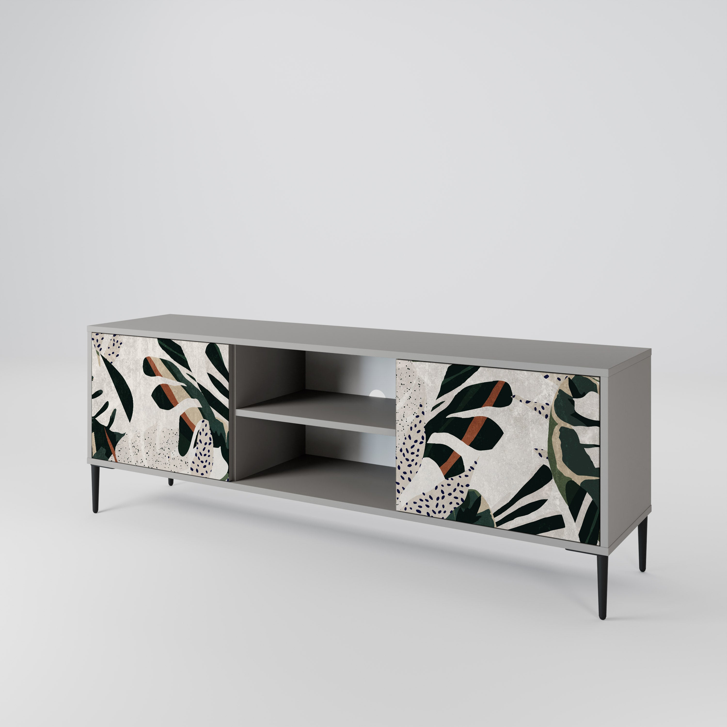 VERDURE FORMATION 2-Door TV Stand in Grey Finish