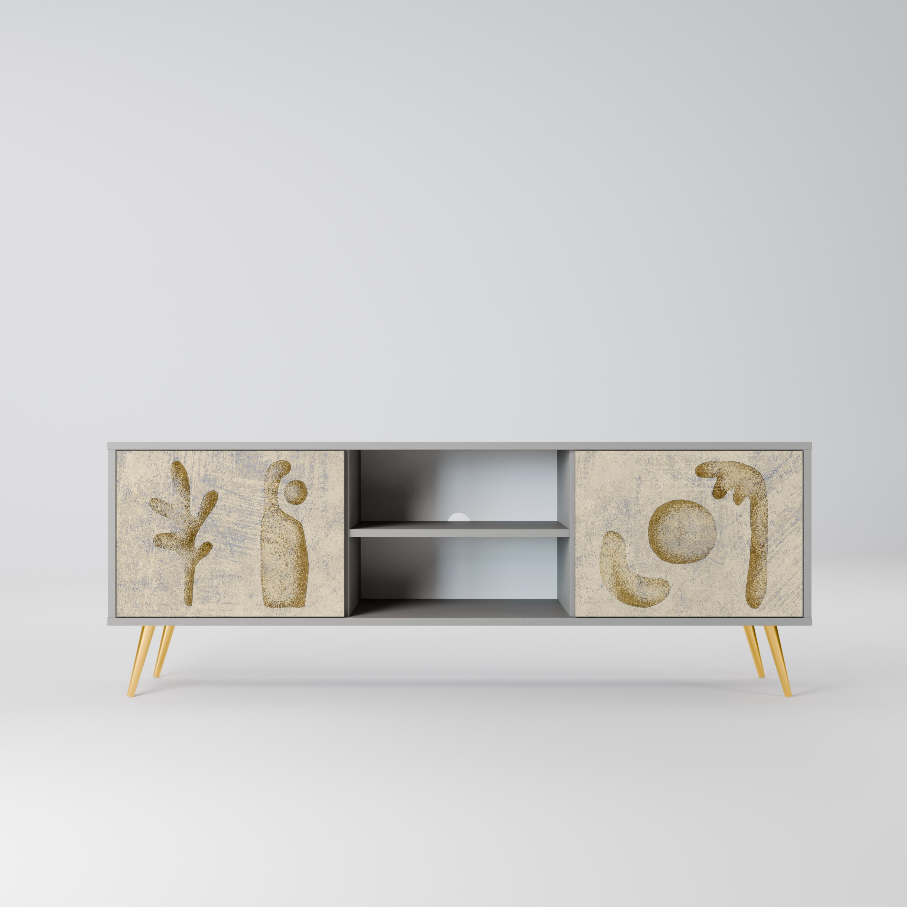 SAND SCULPTURES 2-Door TV Stand in Grey Finish