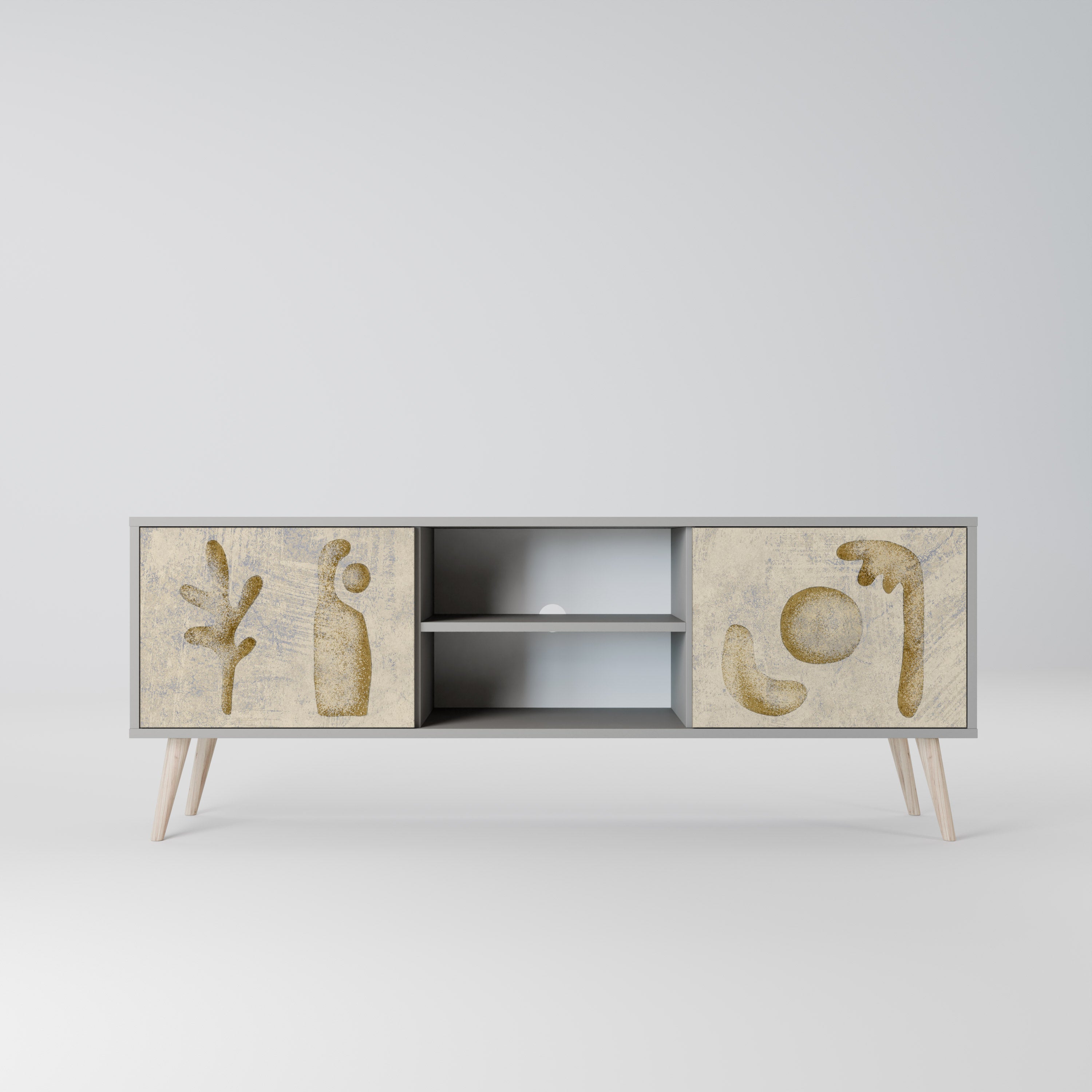 SAND SCULPTURES 2-Door TV Stand in Grey Finish