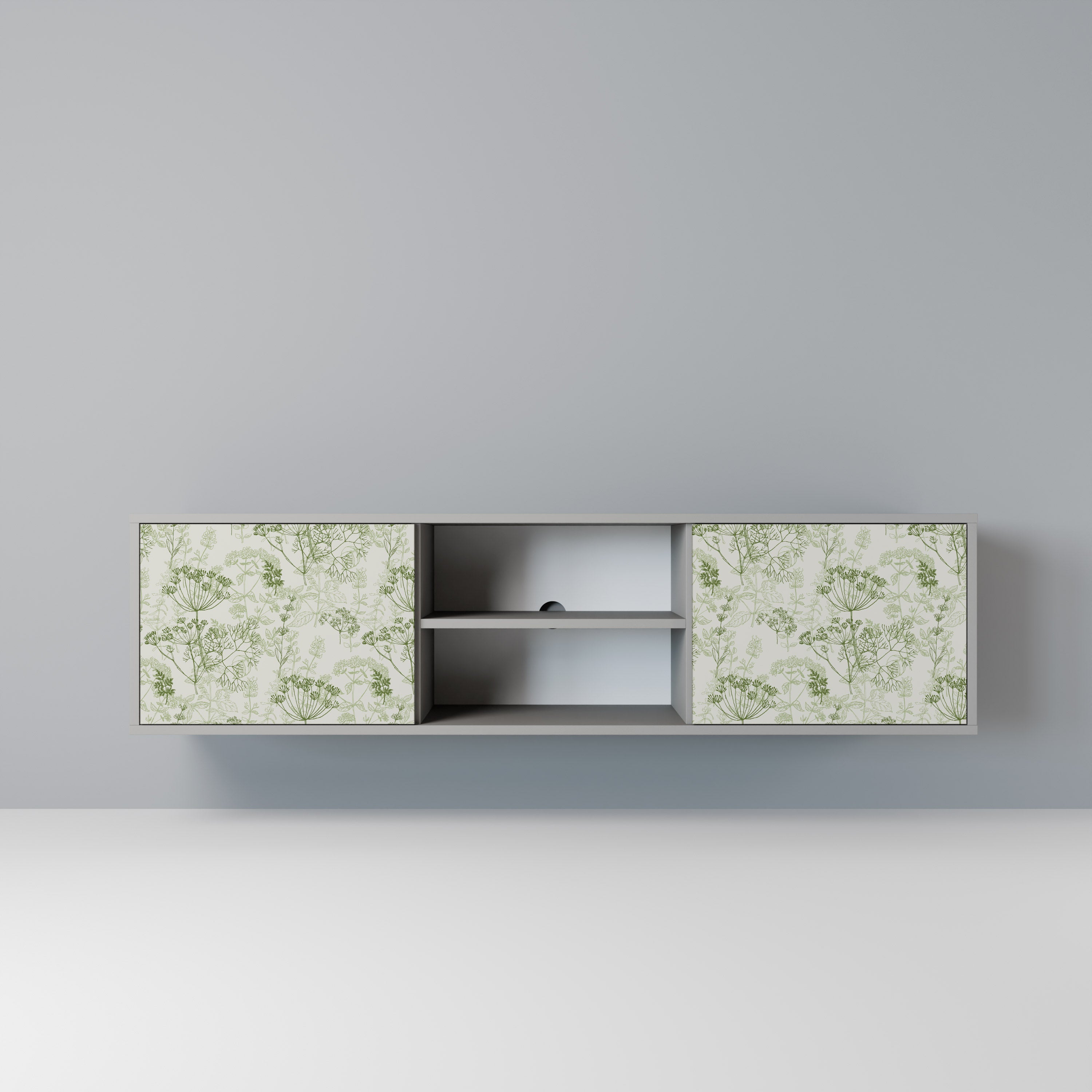 FENNEL BALDACHIN 2-Door TV Stand in Grey Finish