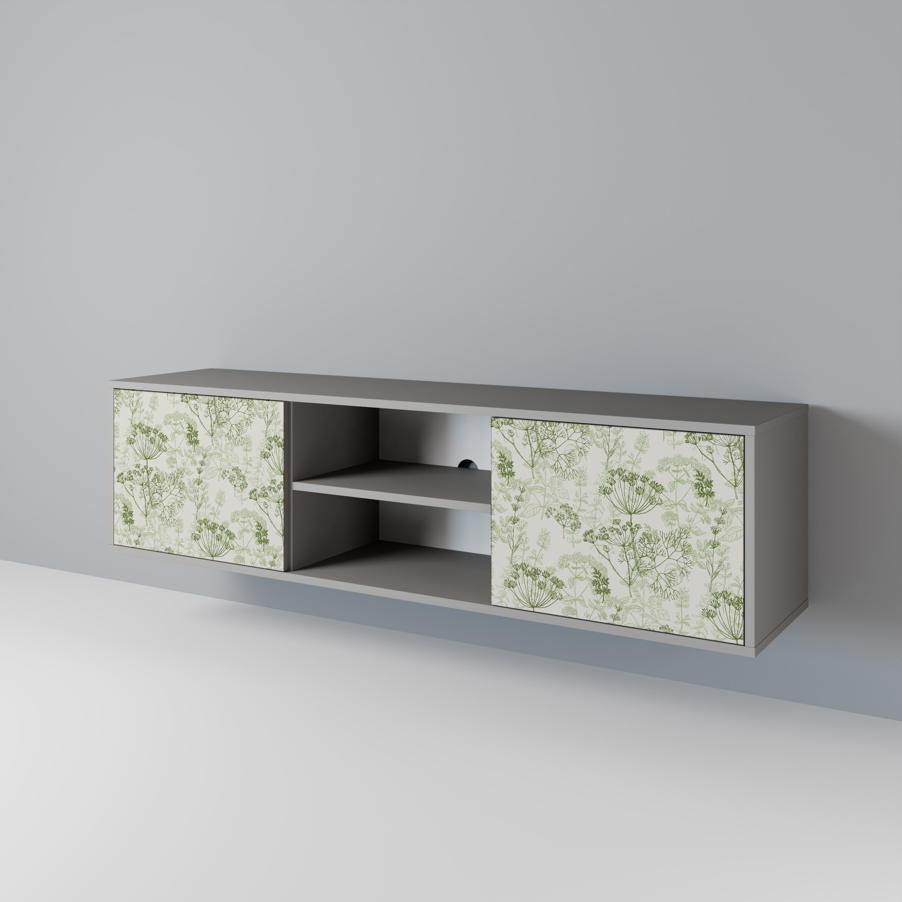 FENNEL BALDACHIN 2-Door TV Stand in Grey Finish