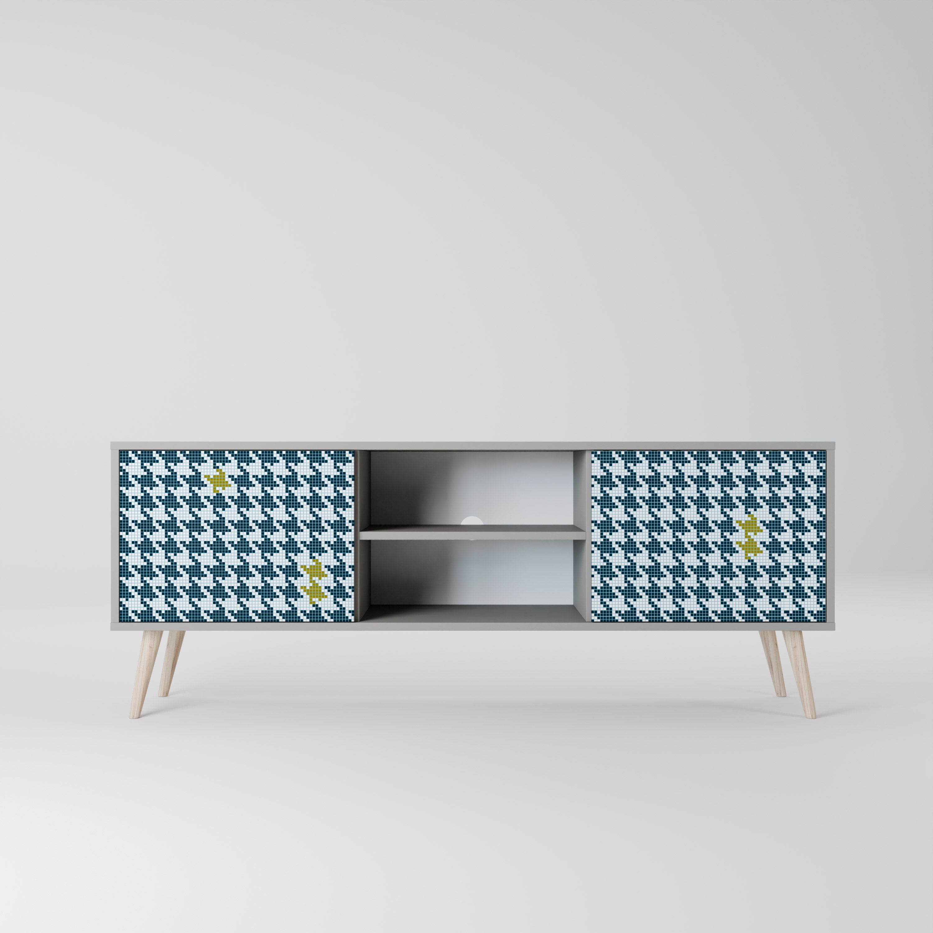 OUT OF CONTEXT 2-Door TV Stand in Grey Finish