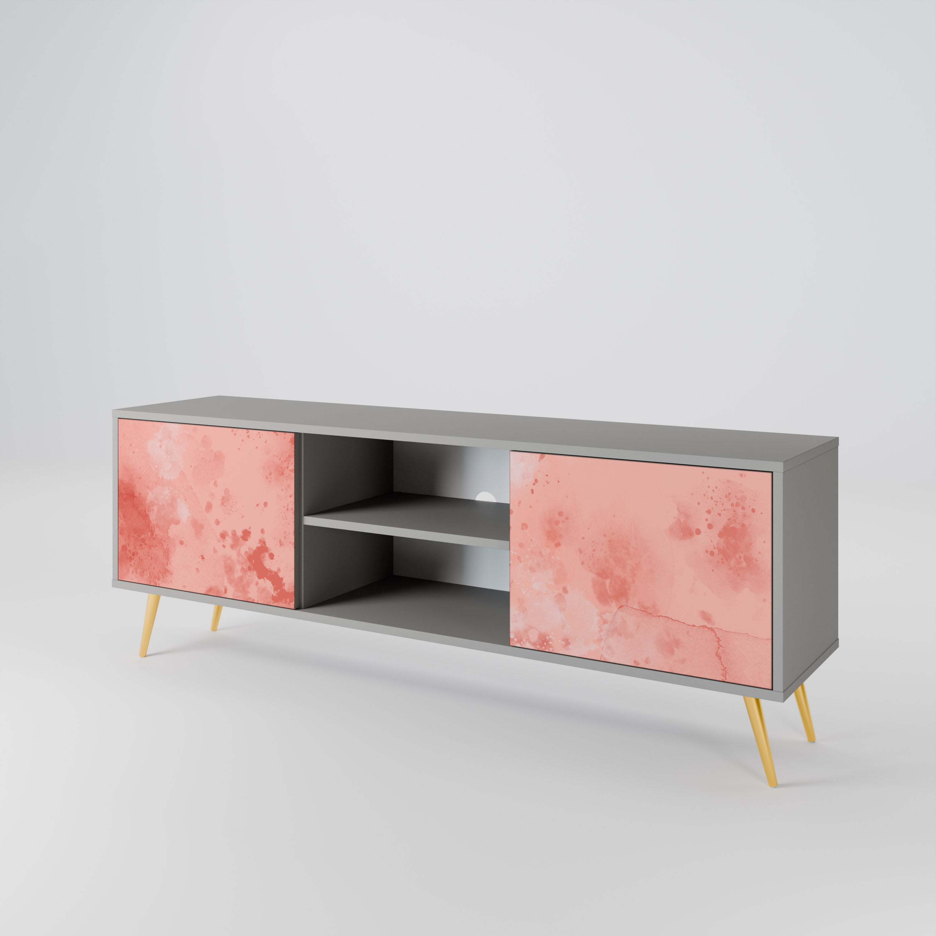 CRANE DANCE 2-Door TV Stand in Grey Finish