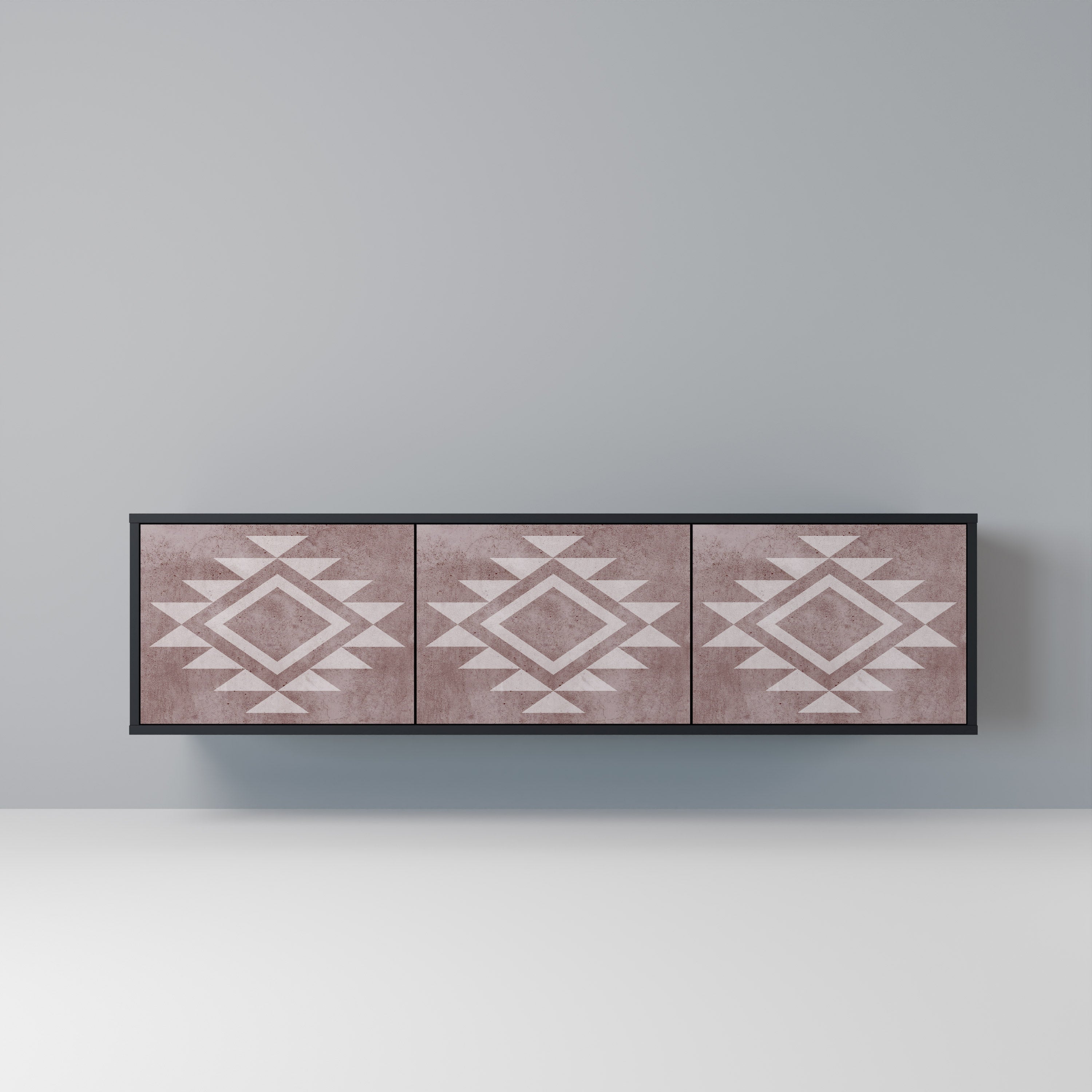Mueble de TV MARVEL MOSAIC de 3 puertas con acabado negro