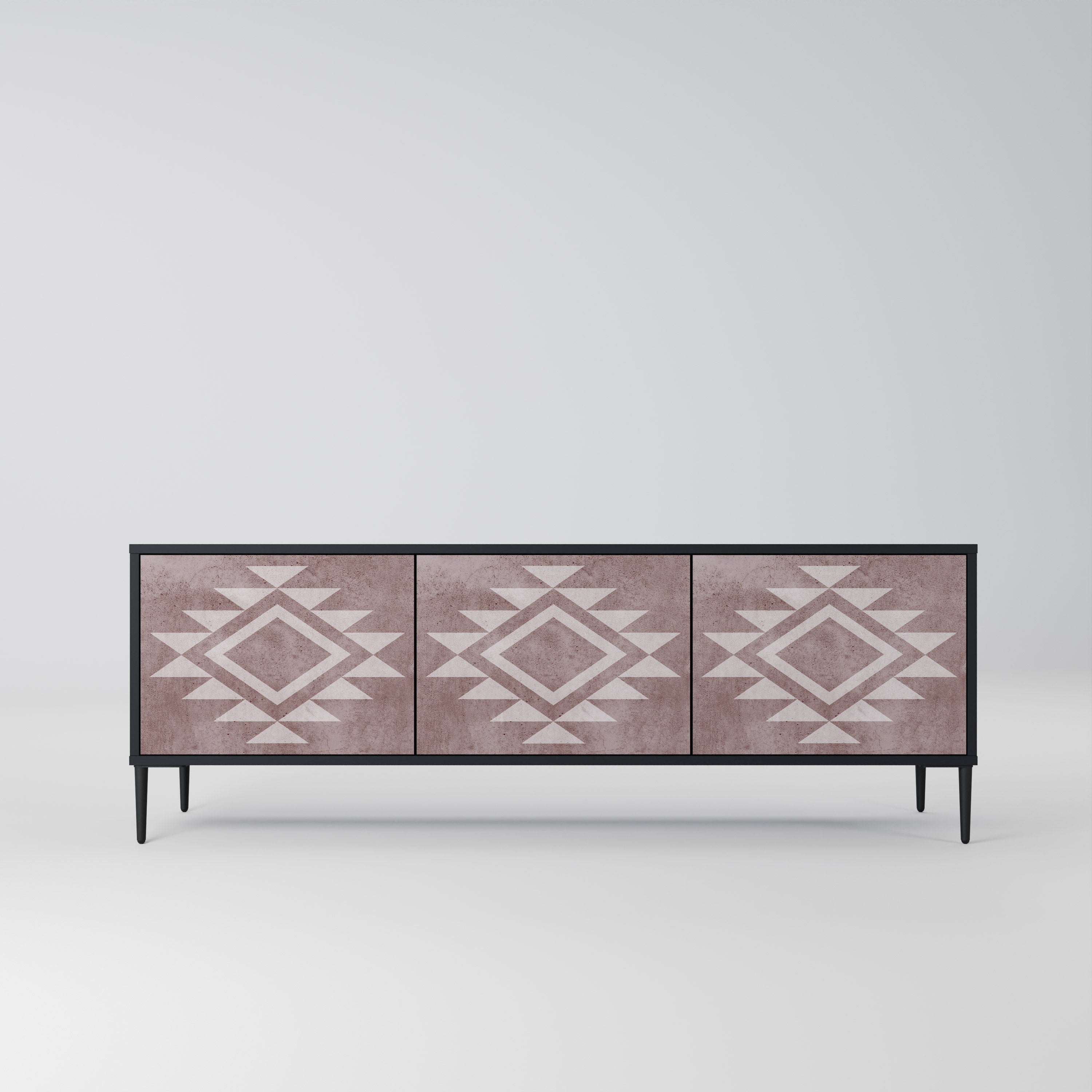 Mueble de TV MARVEL MOSAIC de 3 puertas con acabado negro