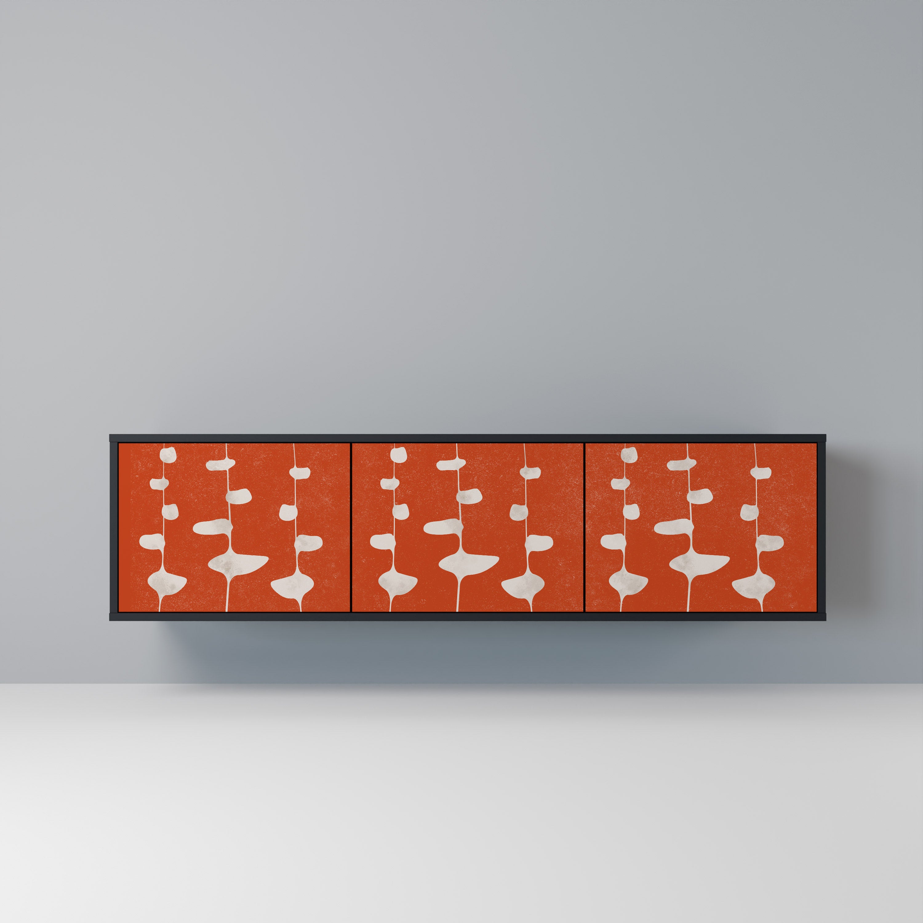 Mueble de TV de 3 puertas COURAGE MOLD con acabado negro