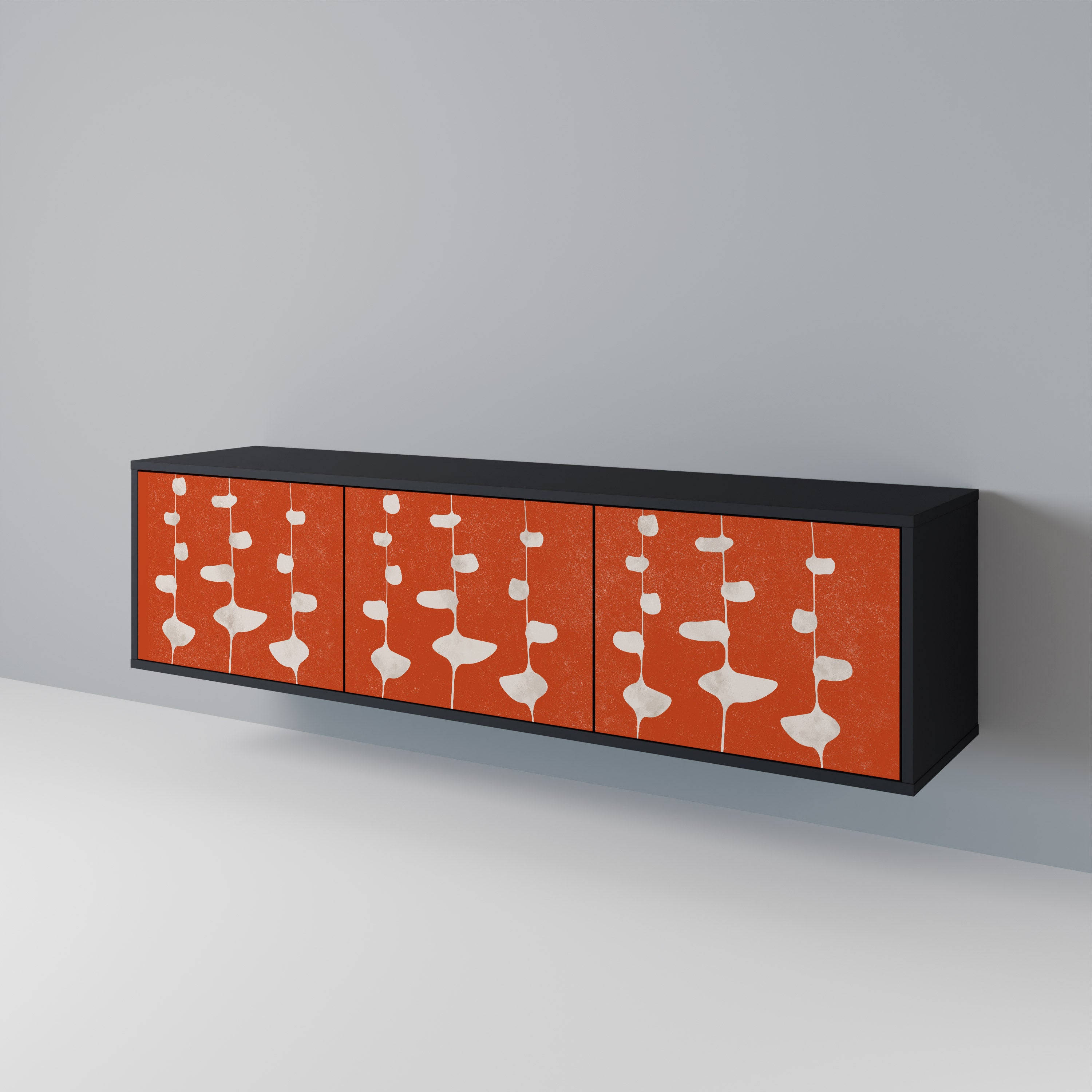 Mueble de TV de 3 puertas COURAGE MOLD con acabado negro