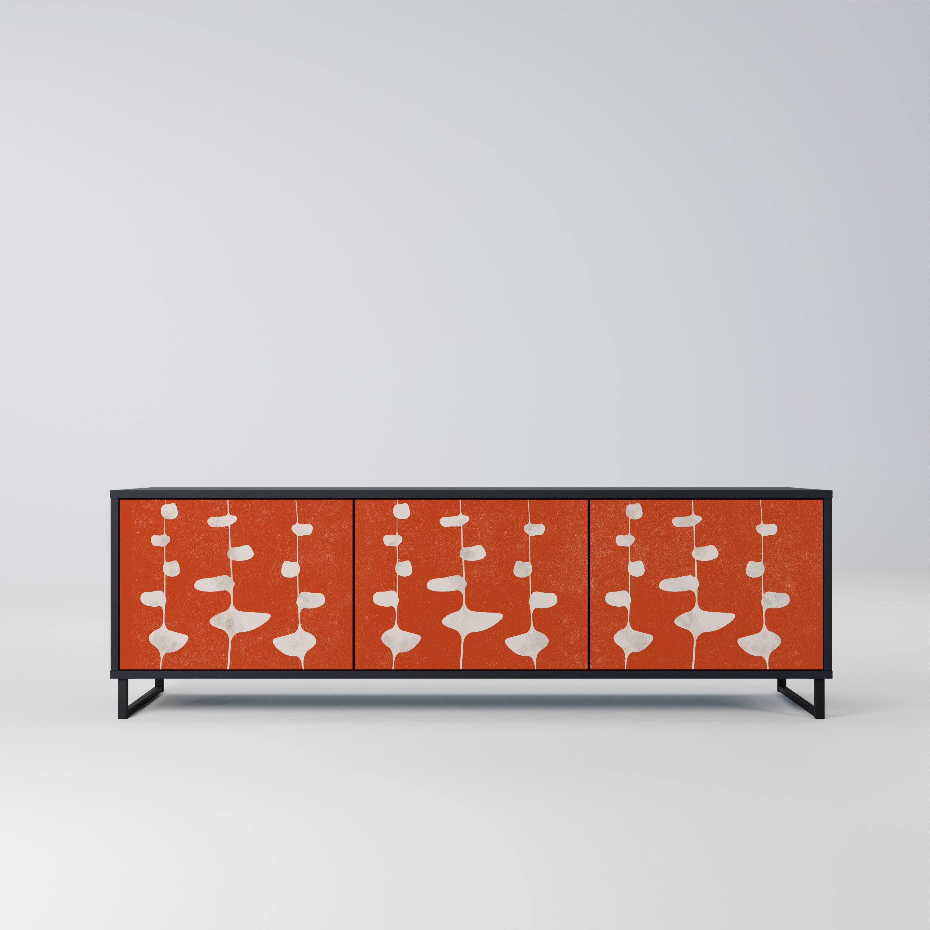 Mueble de TV de 3 puertas COURAGE MOLD con acabado negro