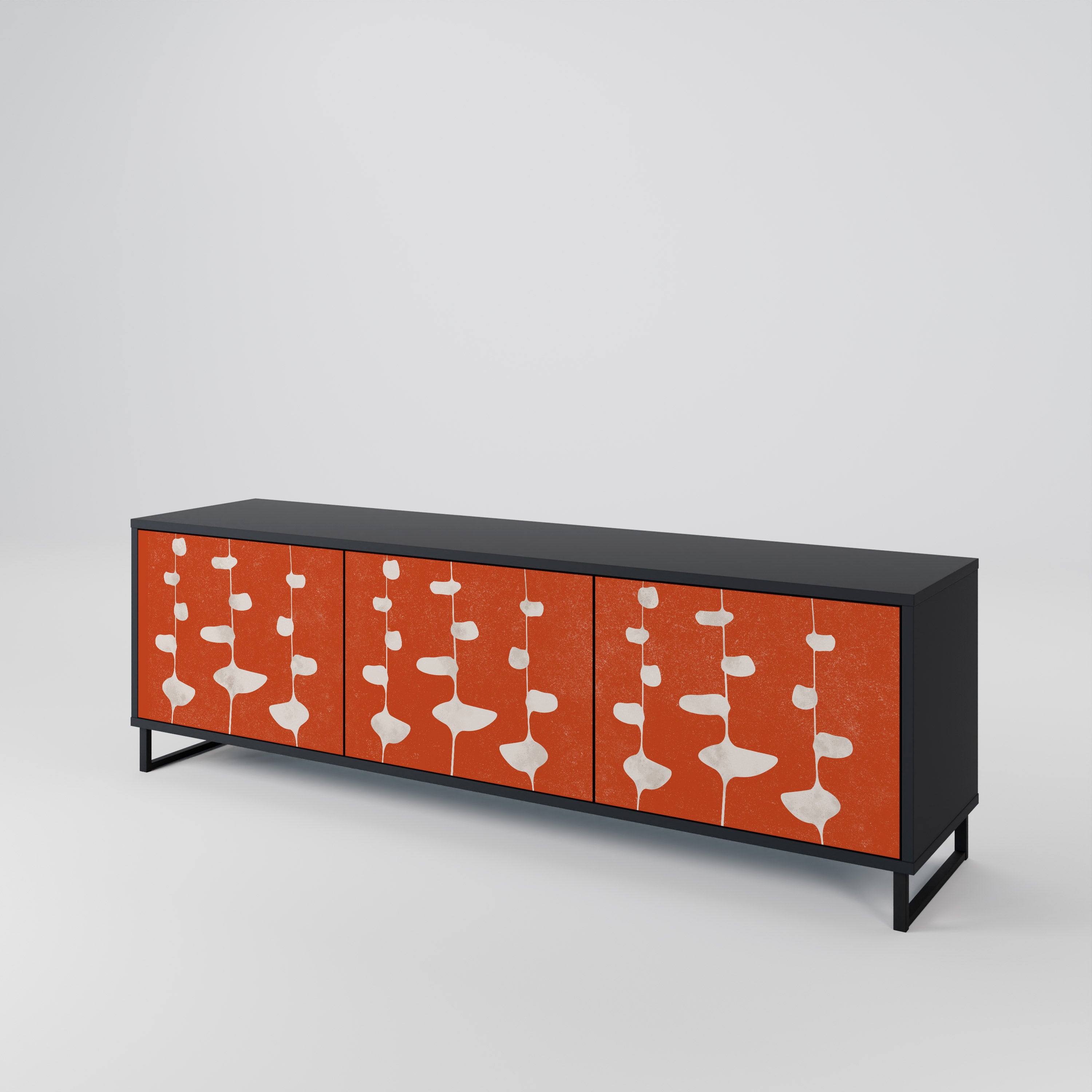 Mueble de TV de 3 puertas COURAGE MOLD con acabado negro