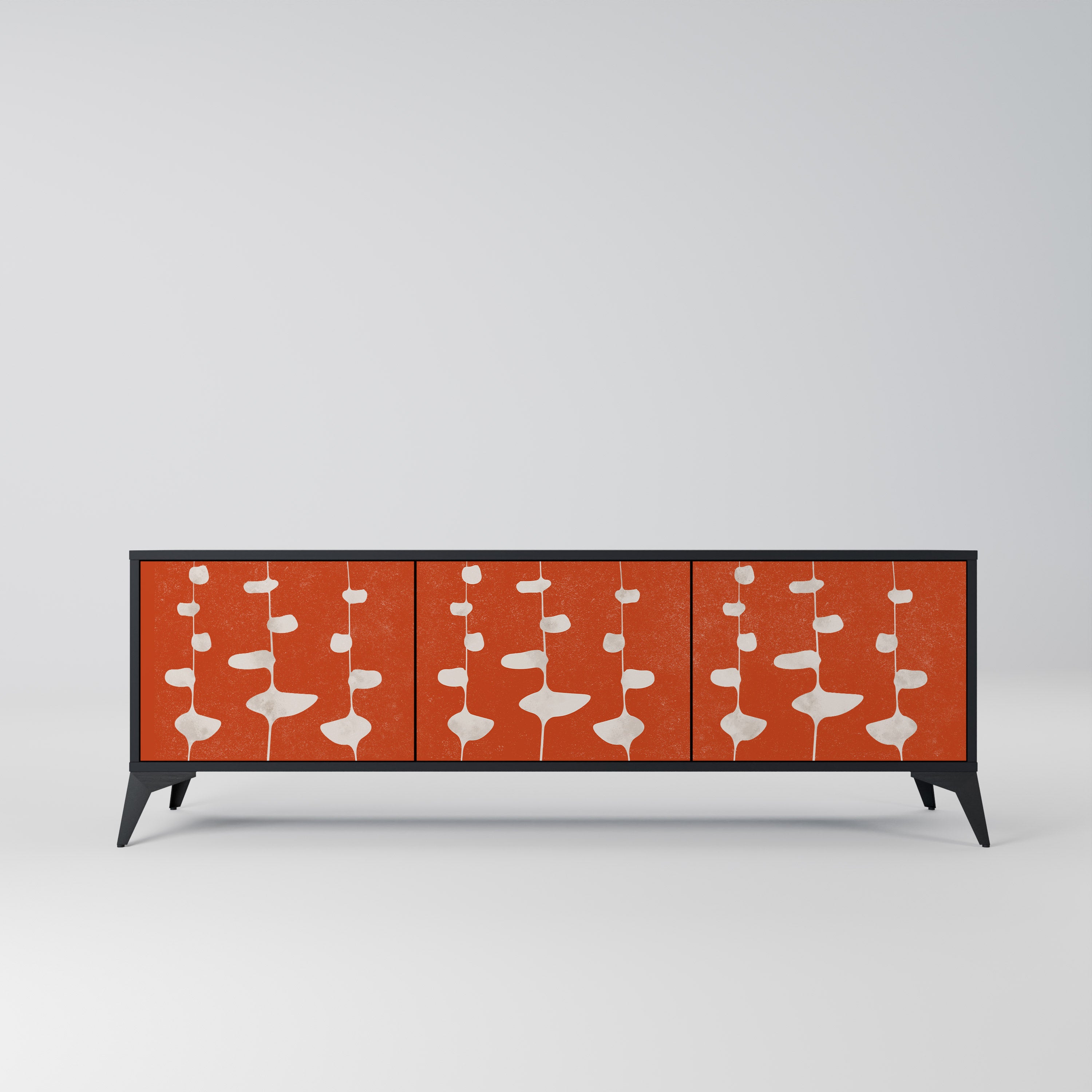 Mueble de TV de 3 puertas COURAGE MOLD con acabado negro