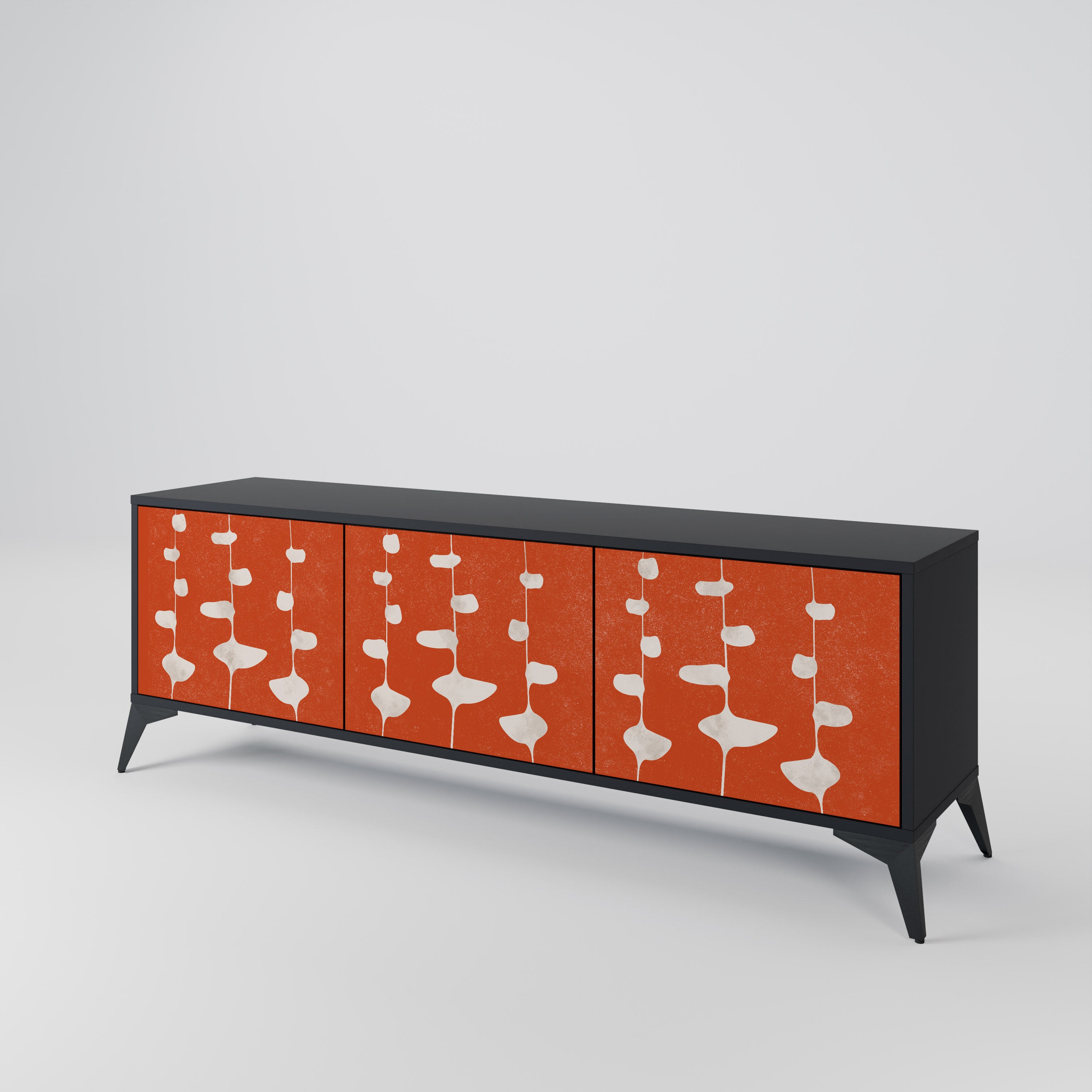 Mueble de TV de 3 puertas COURAGE MOLD con acabado negro