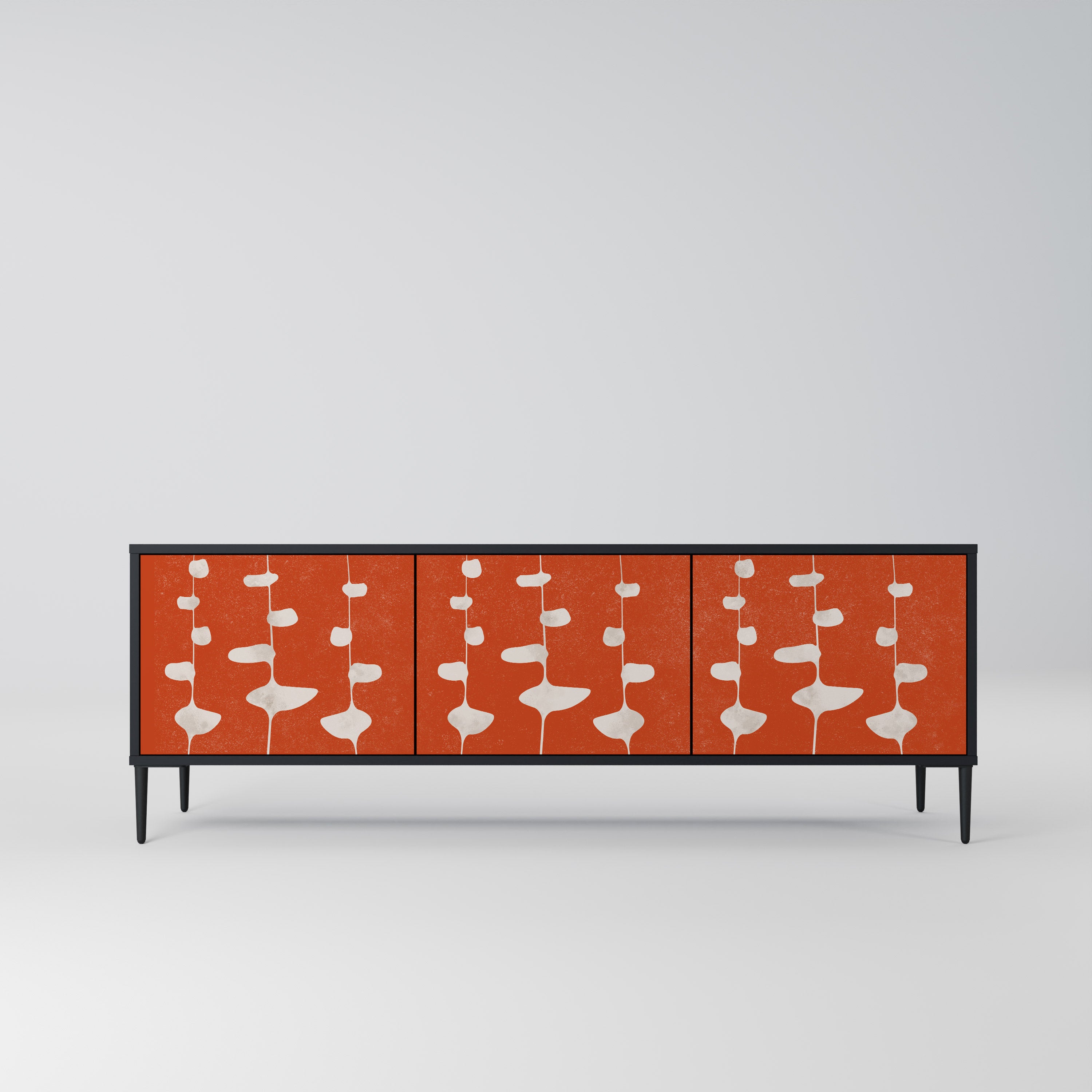 Mueble de TV de 3 puertas COURAGE MOLD con acabado negro