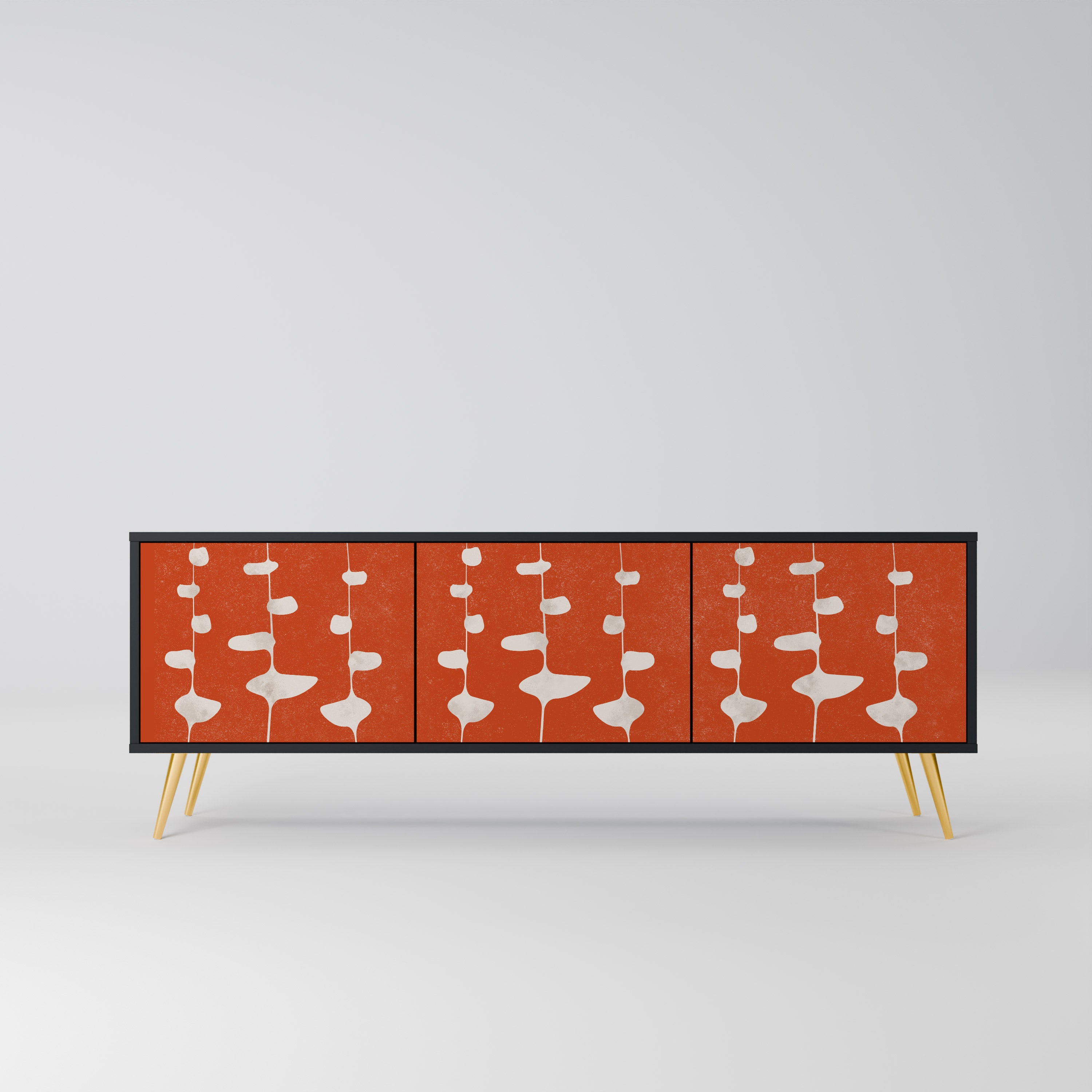 Mueble de TV de 3 puertas COURAGE MOLD con acabado negro