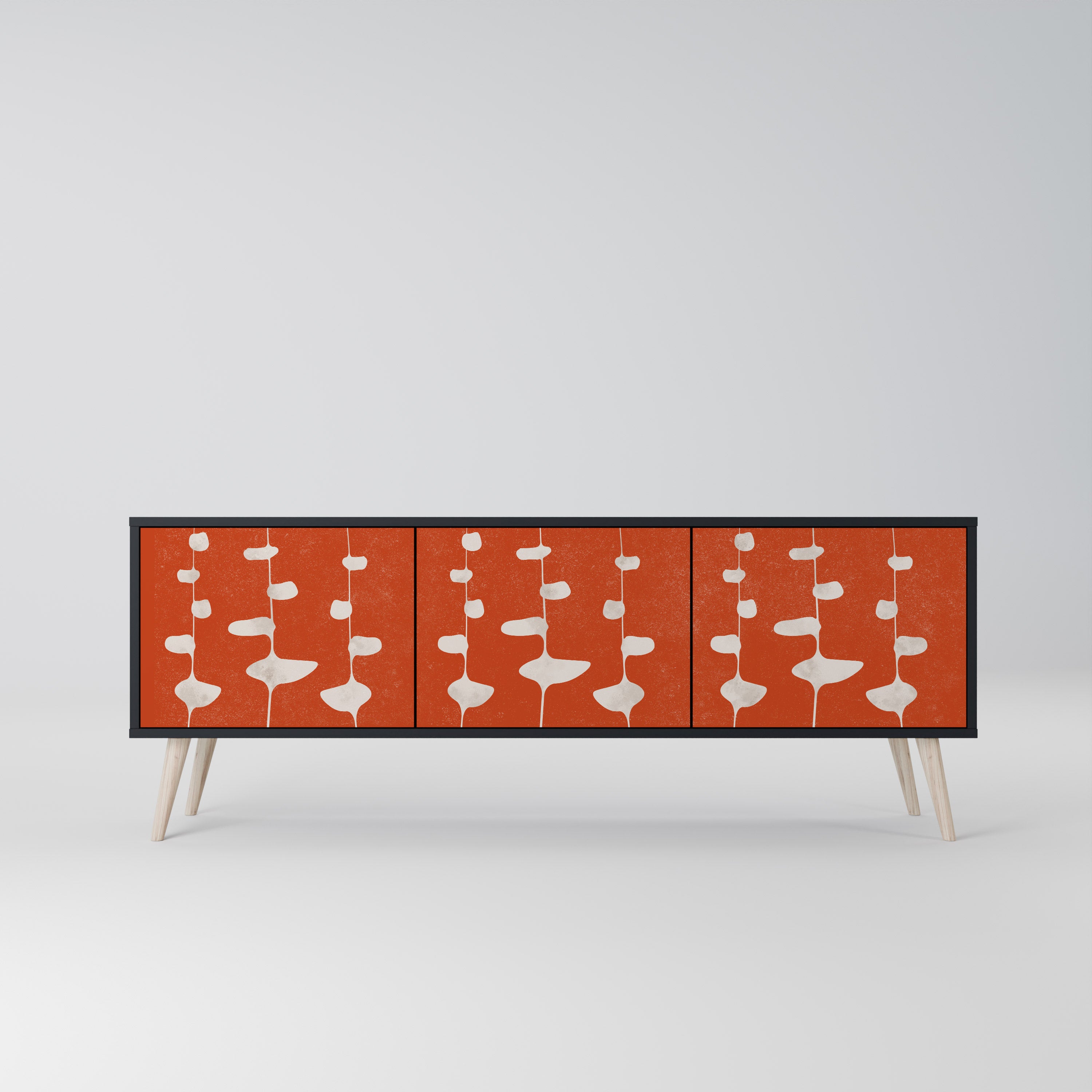 Mueble de TV de 3 puertas COURAGE MOLD con acabado negro