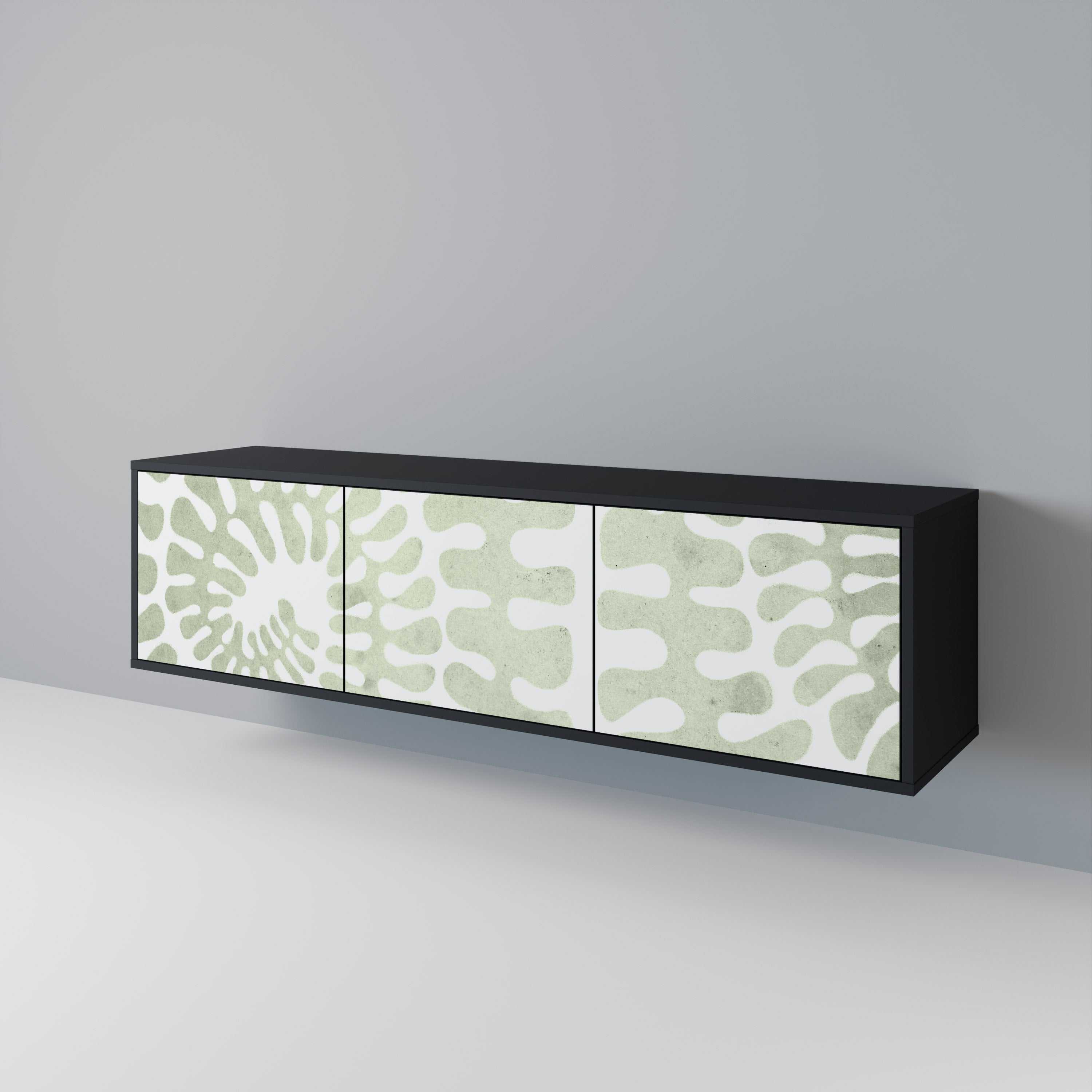 Mueble de TV HELIX DANCE de 3 puertas con acabado negro