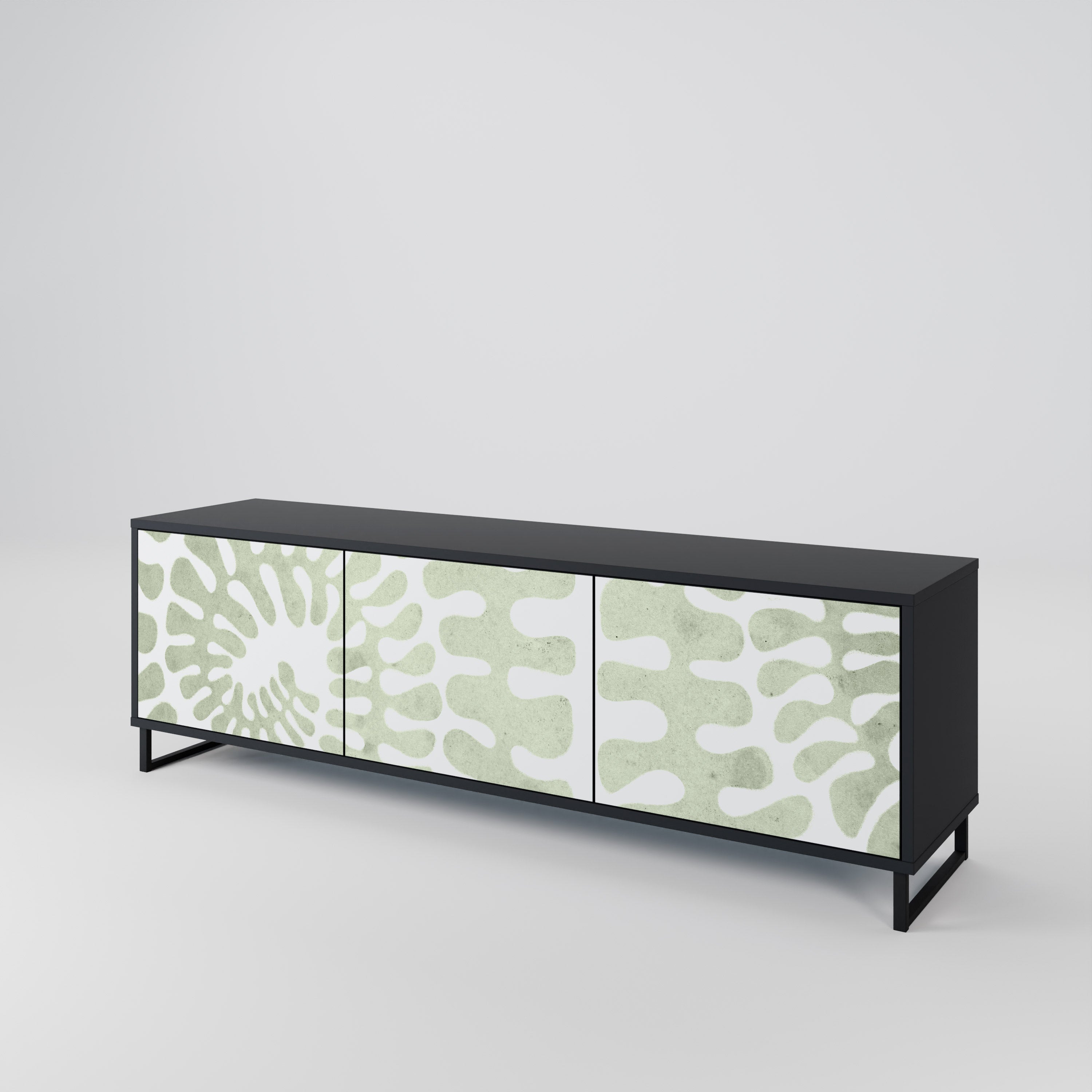 Mueble de TV HELIX DANCE de 3 puertas con acabado negro