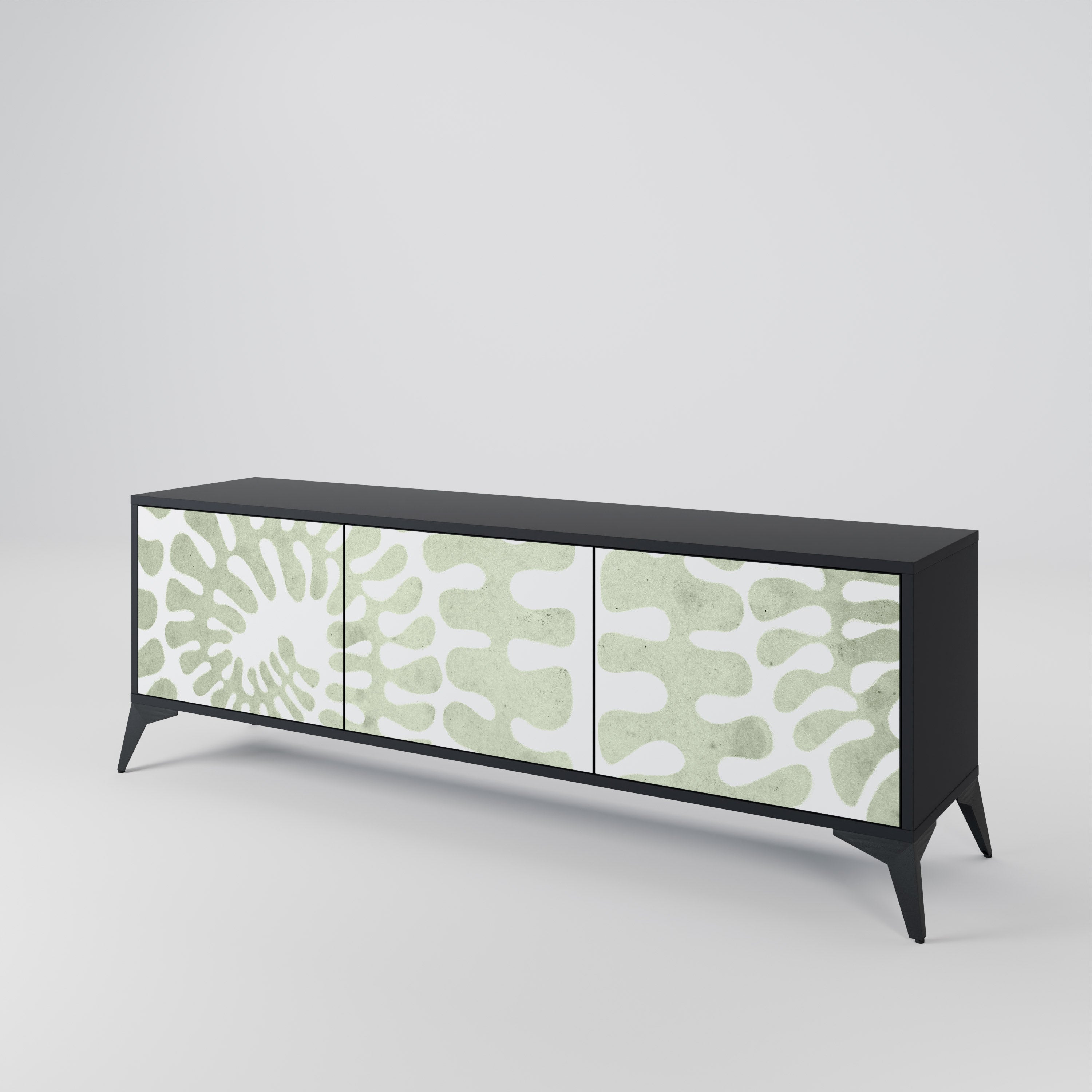 Mueble de TV HELIX DANCE de 3 puertas con acabado negro