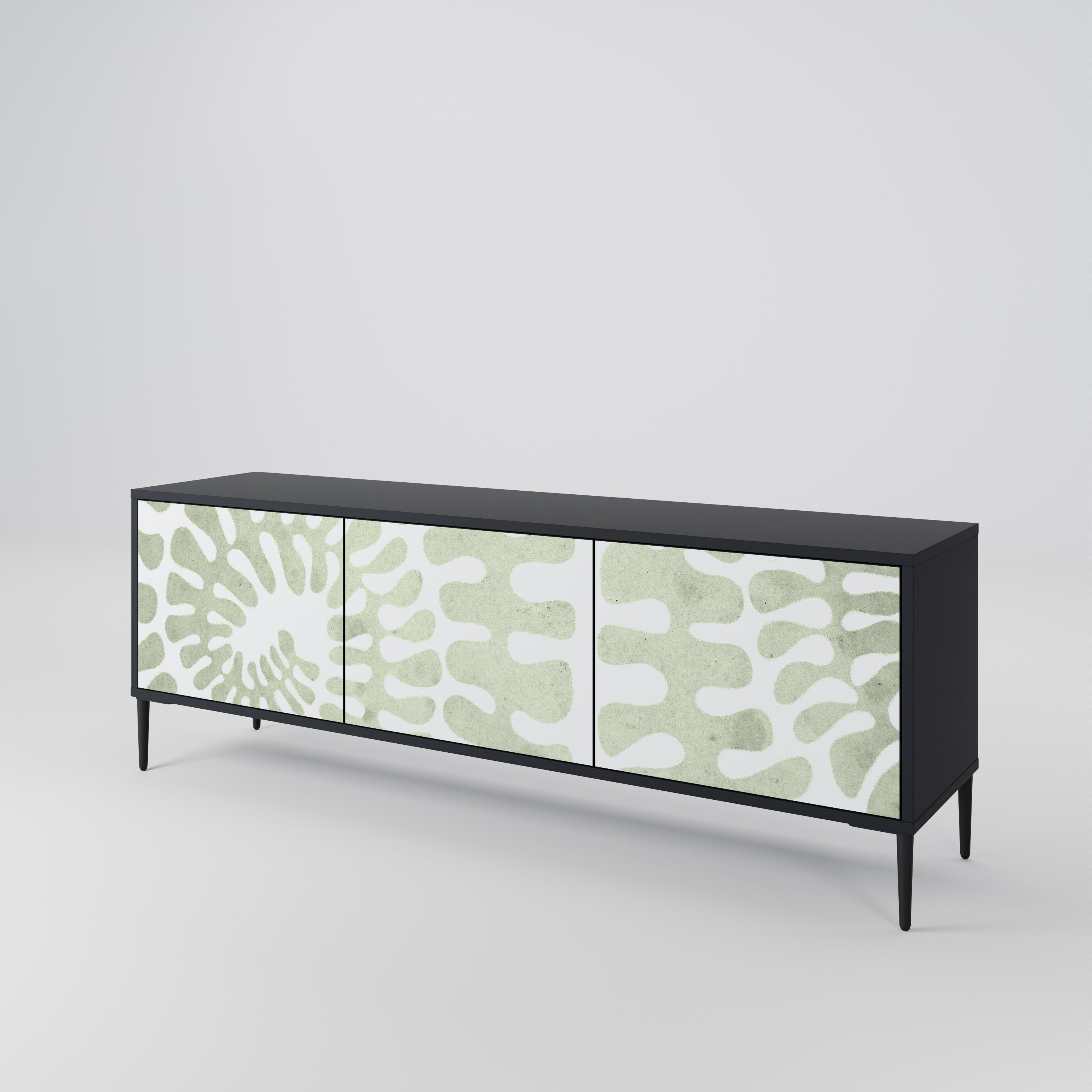 Mueble de TV HELIX DANCE de 3 puertas con acabado negro