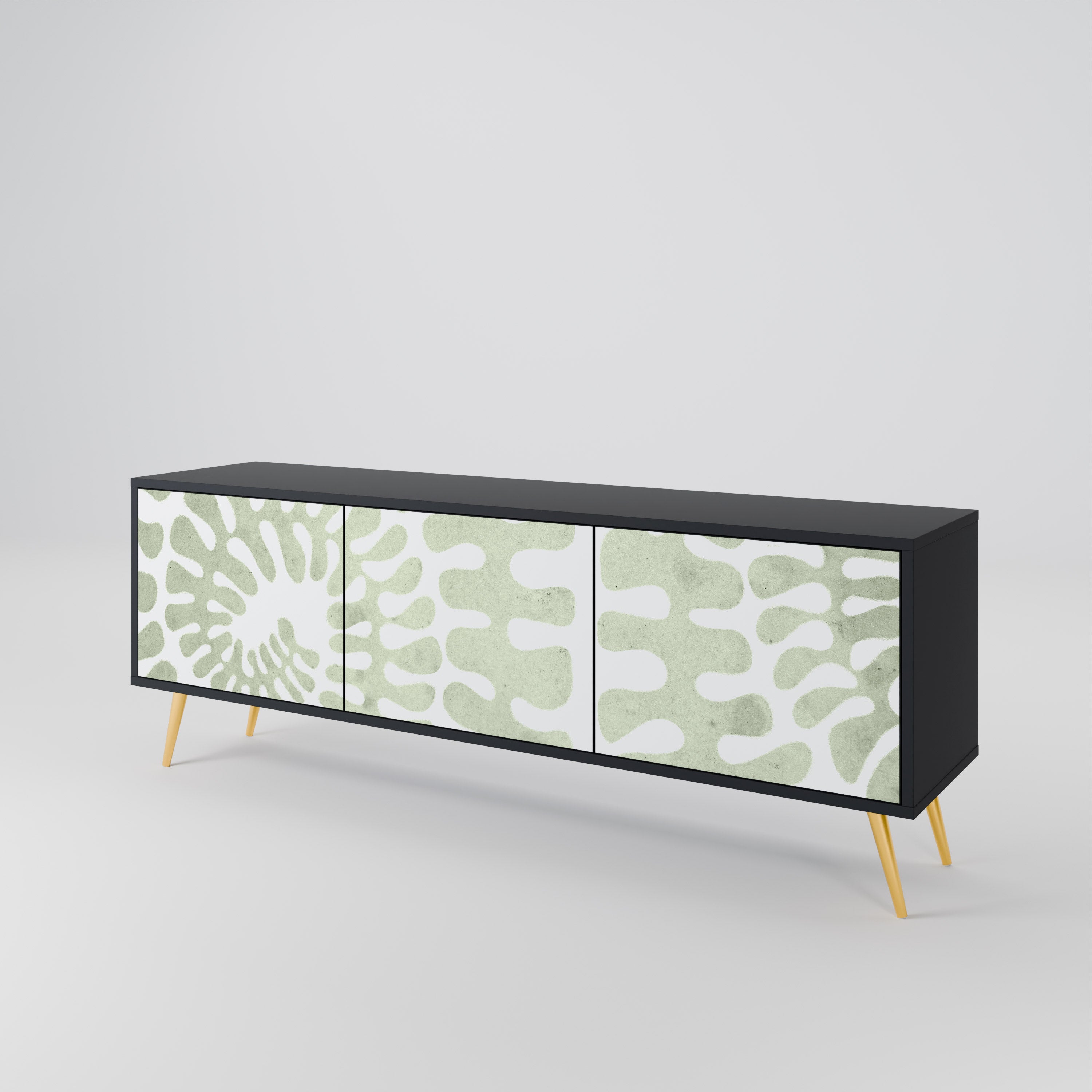 Mueble de TV HELIX DANCE de 3 puertas con acabado negro