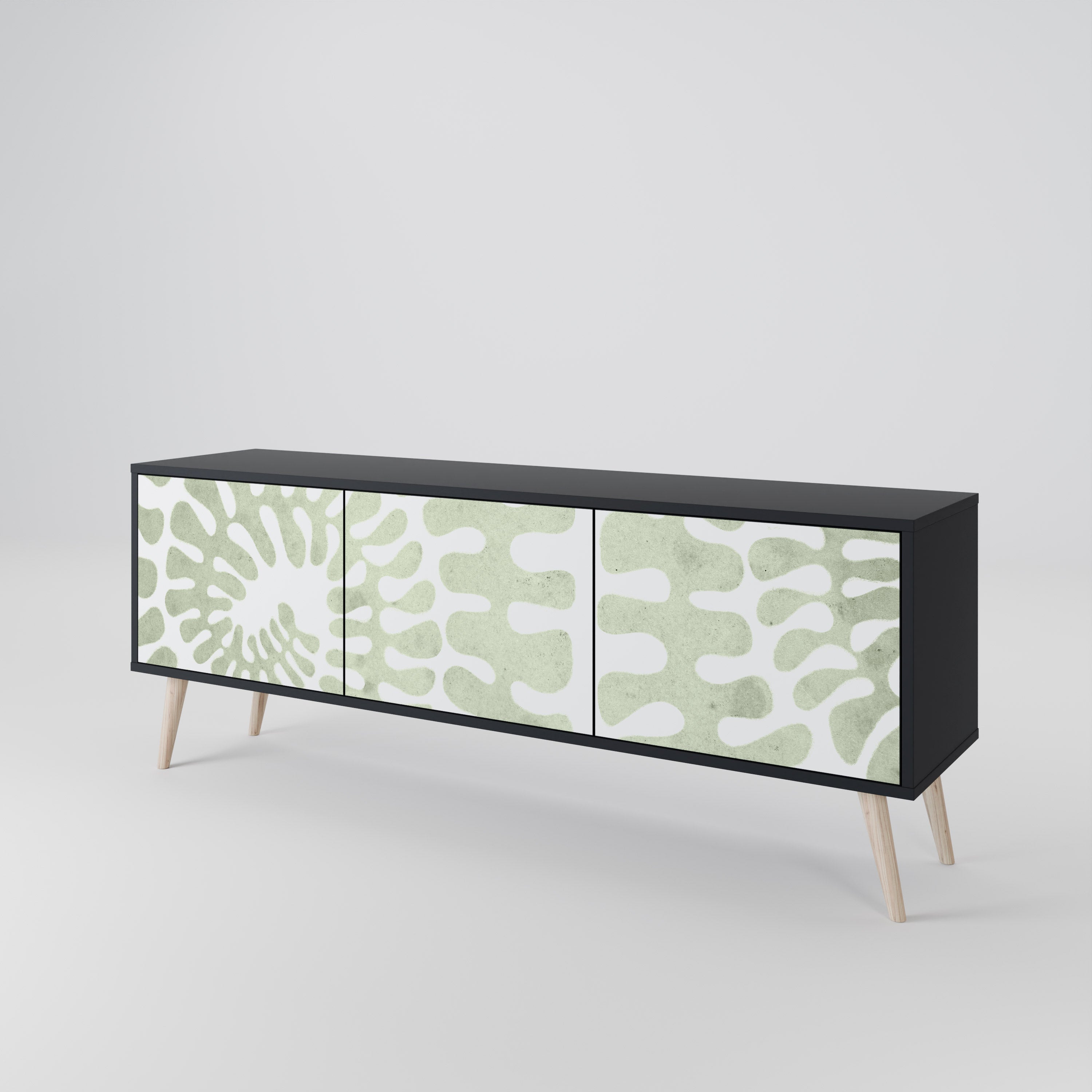 Mueble de TV HELIX DANCE de 3 puertas con acabado negro