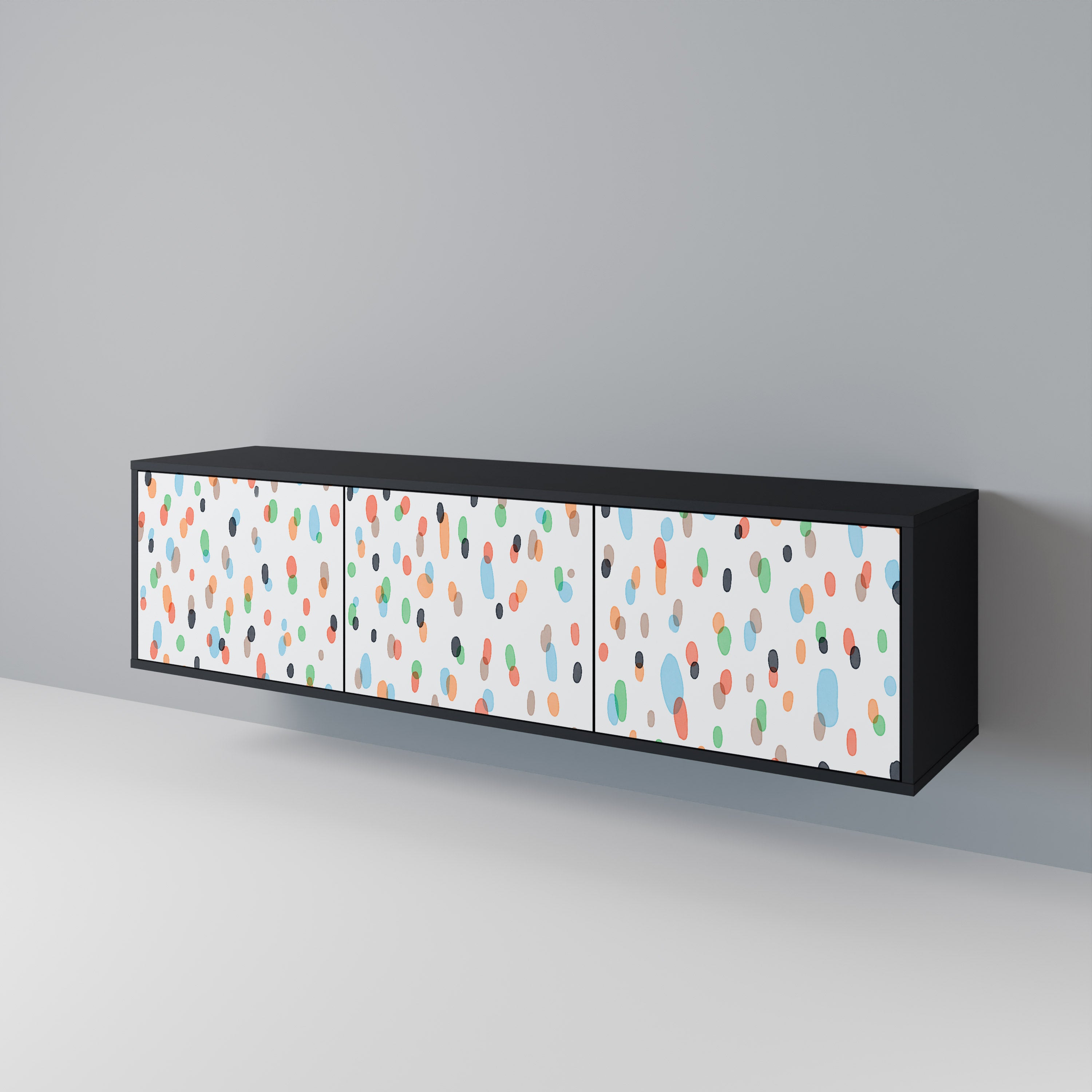 Mueble de TV de 3 puertas ENERGETIC SPOTS en acabado negro