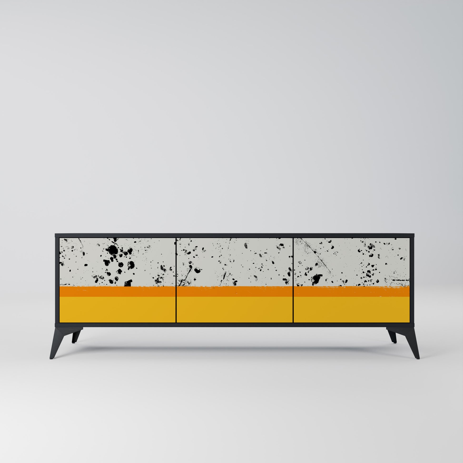 Mueble de TV de 3 puertas DYED BY ORANGE en acabado negro