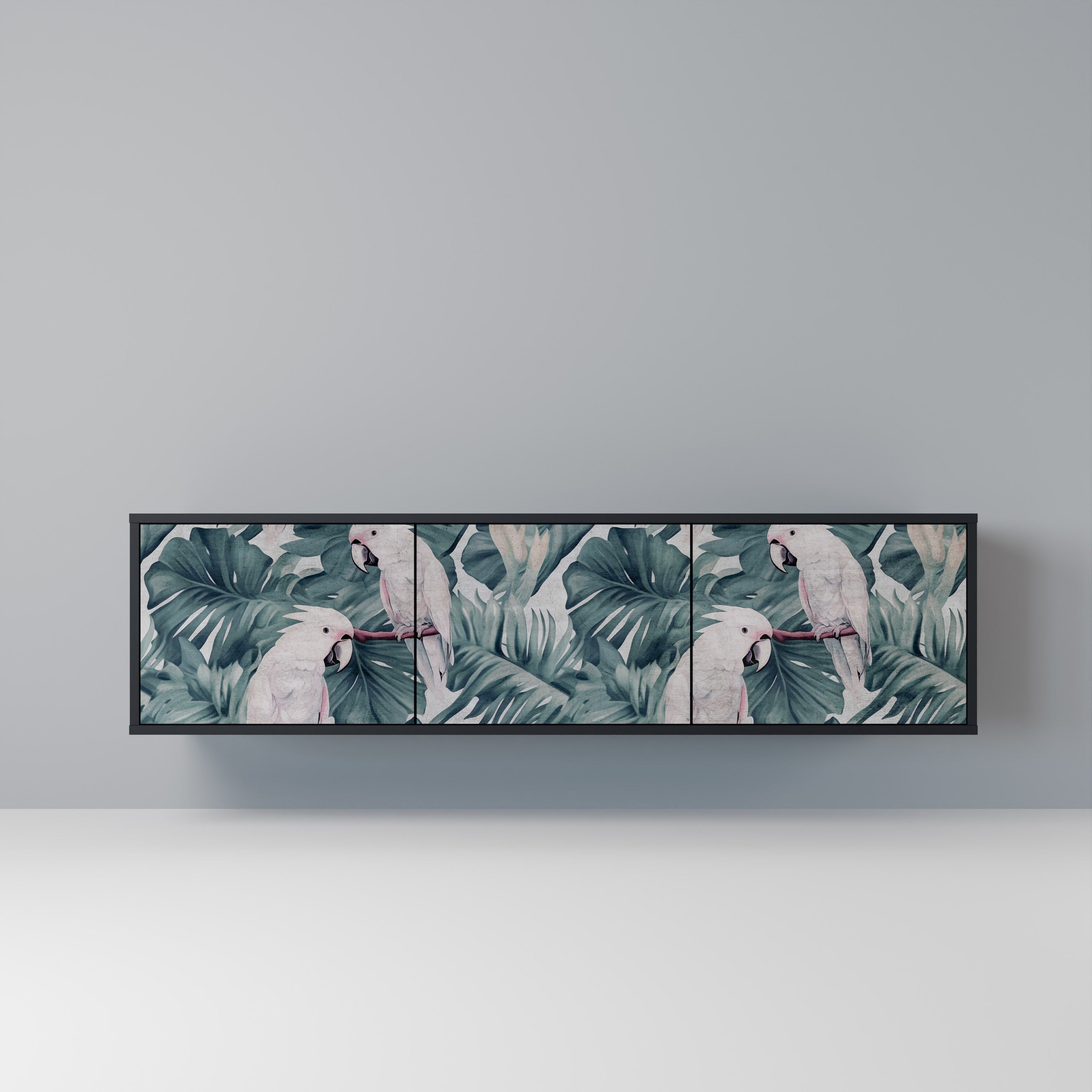 Mueble de TV POPINJAY LOOK de 3 puertas con acabado negro