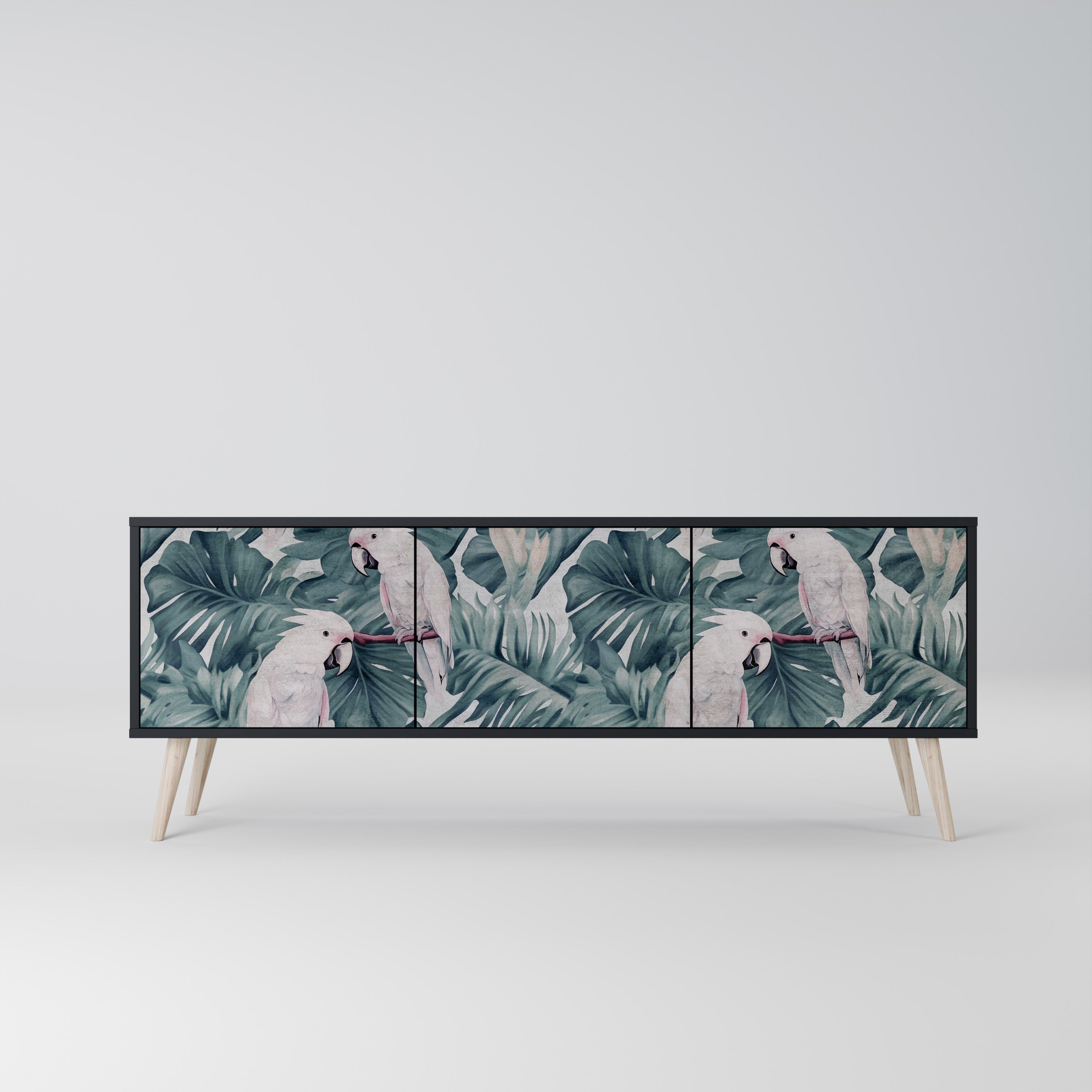 Mueble de TV POPINJAY LOOK de 3 puertas con acabado negro
