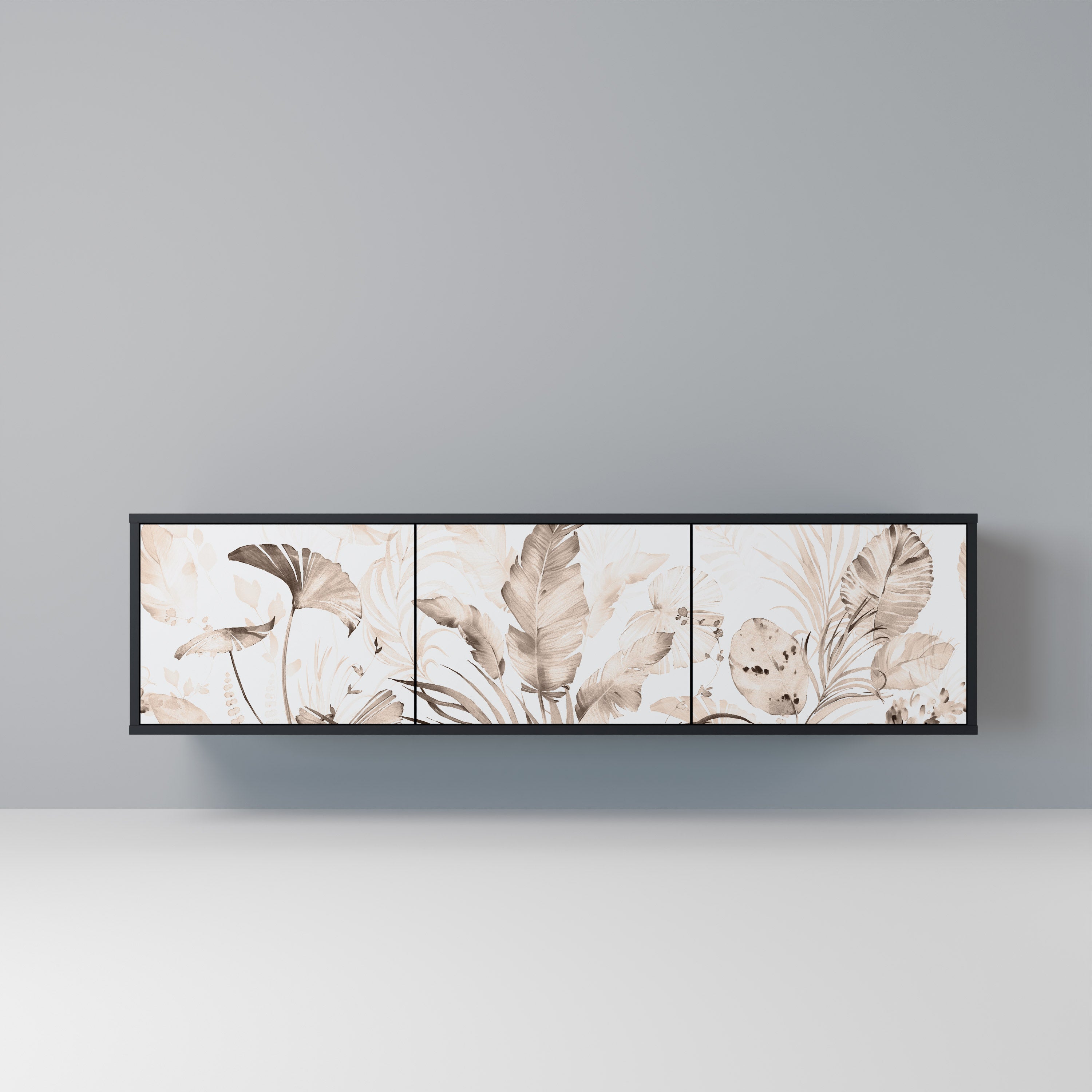 Mueble de TV de 3 puertas WILD TENDERNESS en acabado negro