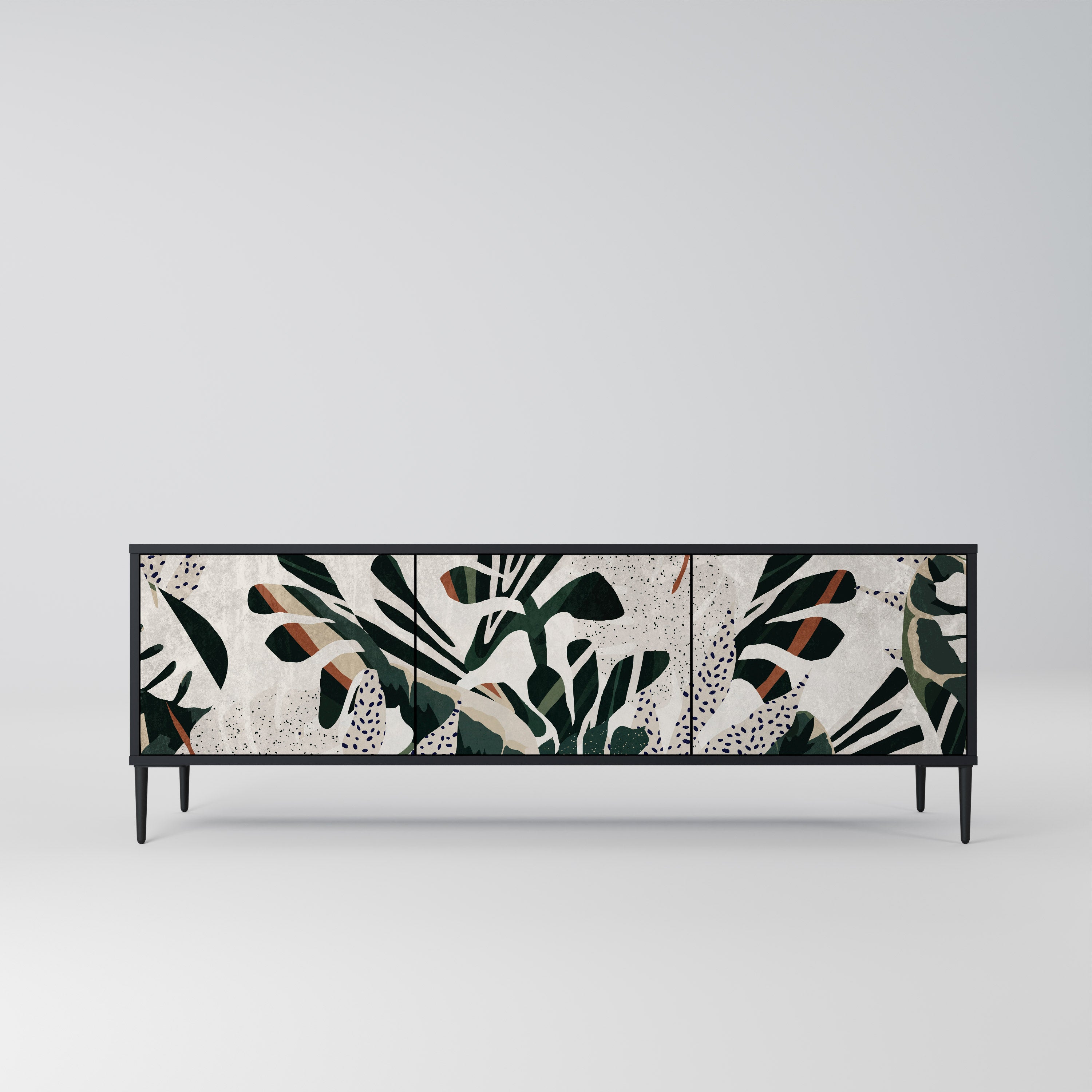 Mueble de TV de 3 puertas VERDURE FORMATION en acabado negro
