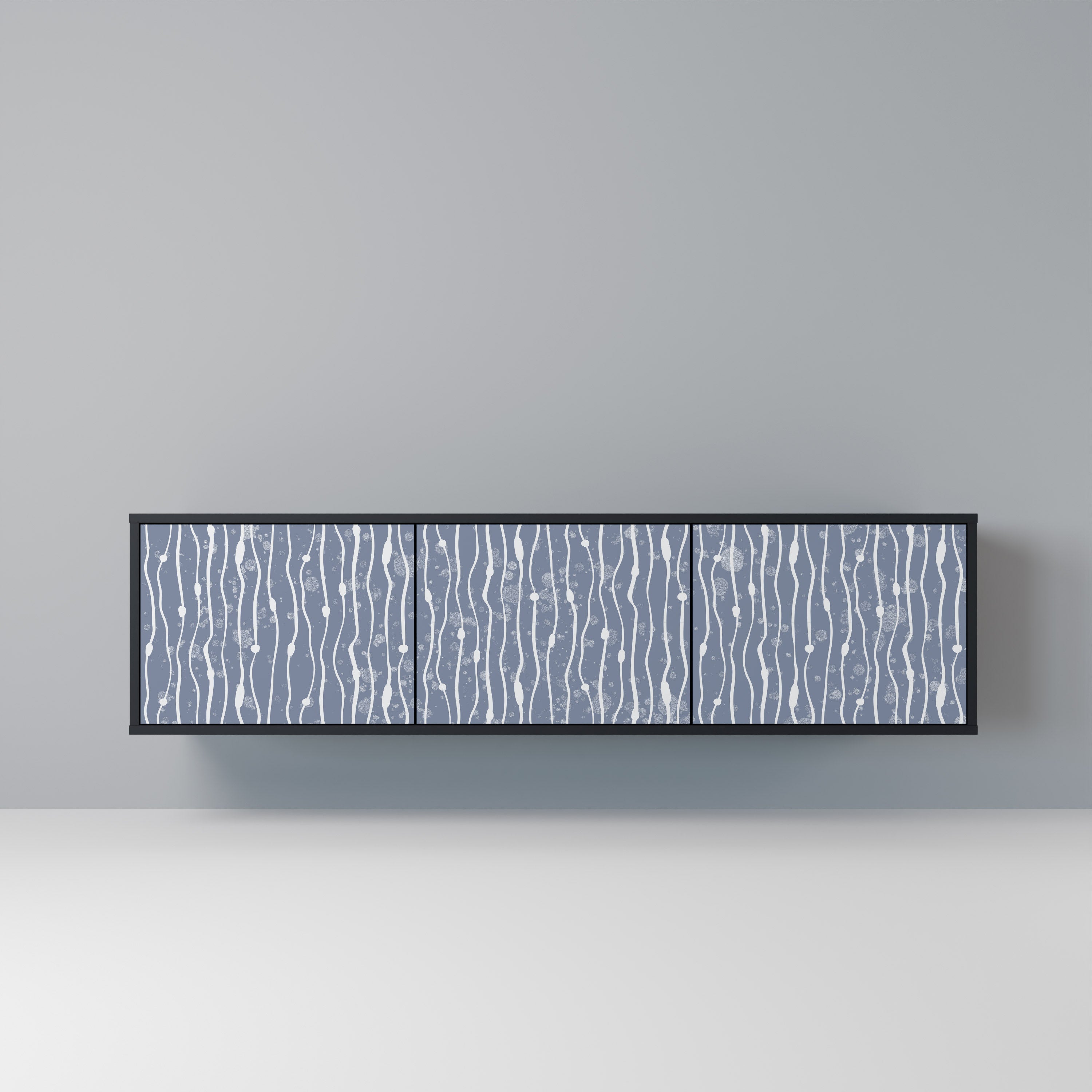 Mueble de TV de 3 puertas GRAPHITE RAIN en acabado negro